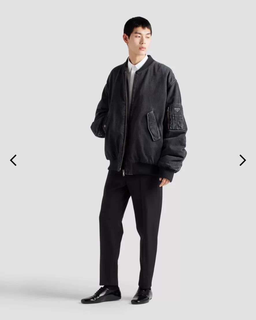 Prada Prada Men's Washed Denim Bomber Size US S / EU 44-46 / 1 - 7 Thumbnail