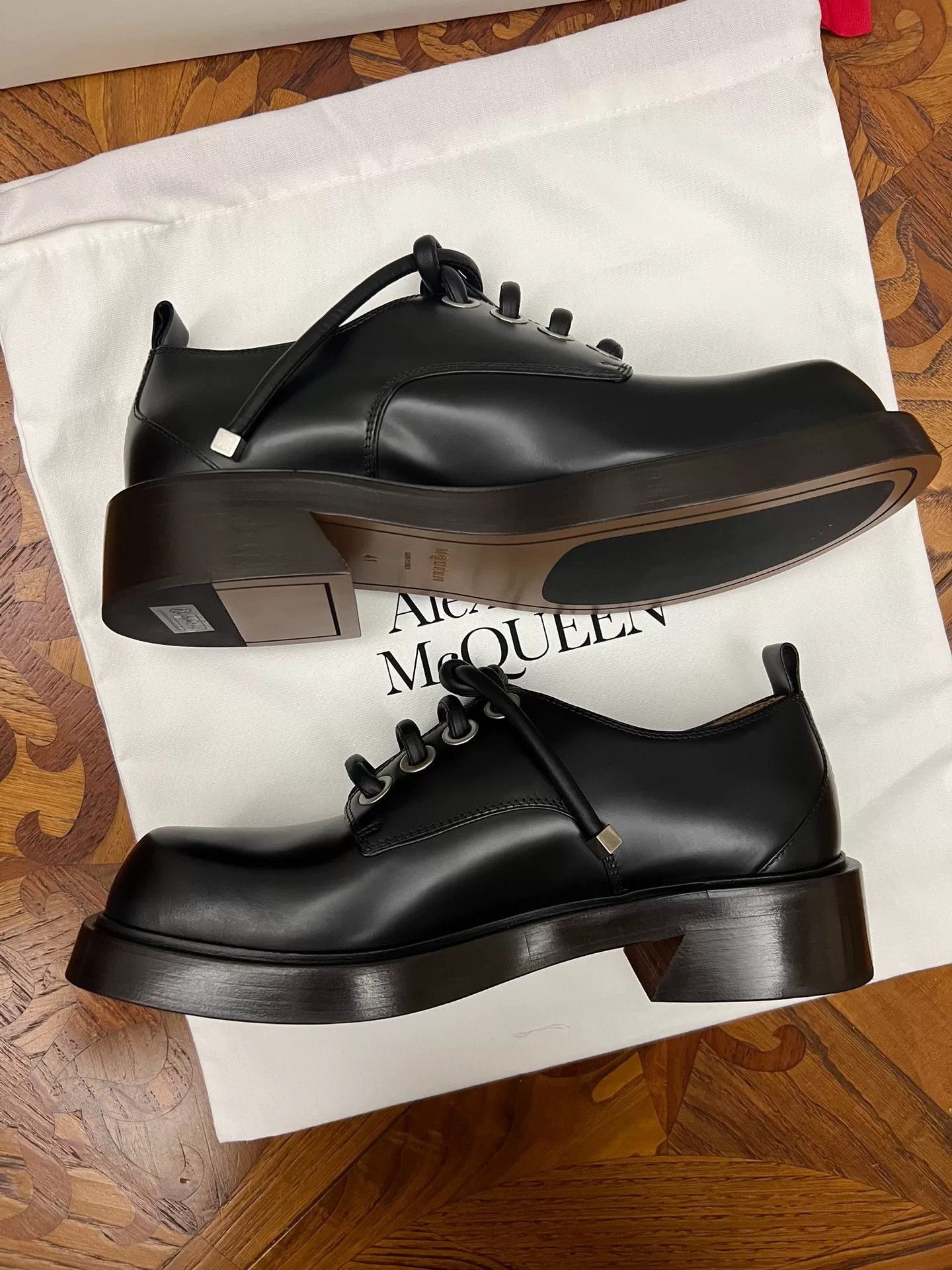 Alexander McQueen Alexander McQueen Men's Square-Toe Lace-Up Shoes Size US 8 / EU 41 - 3 Thumbnail