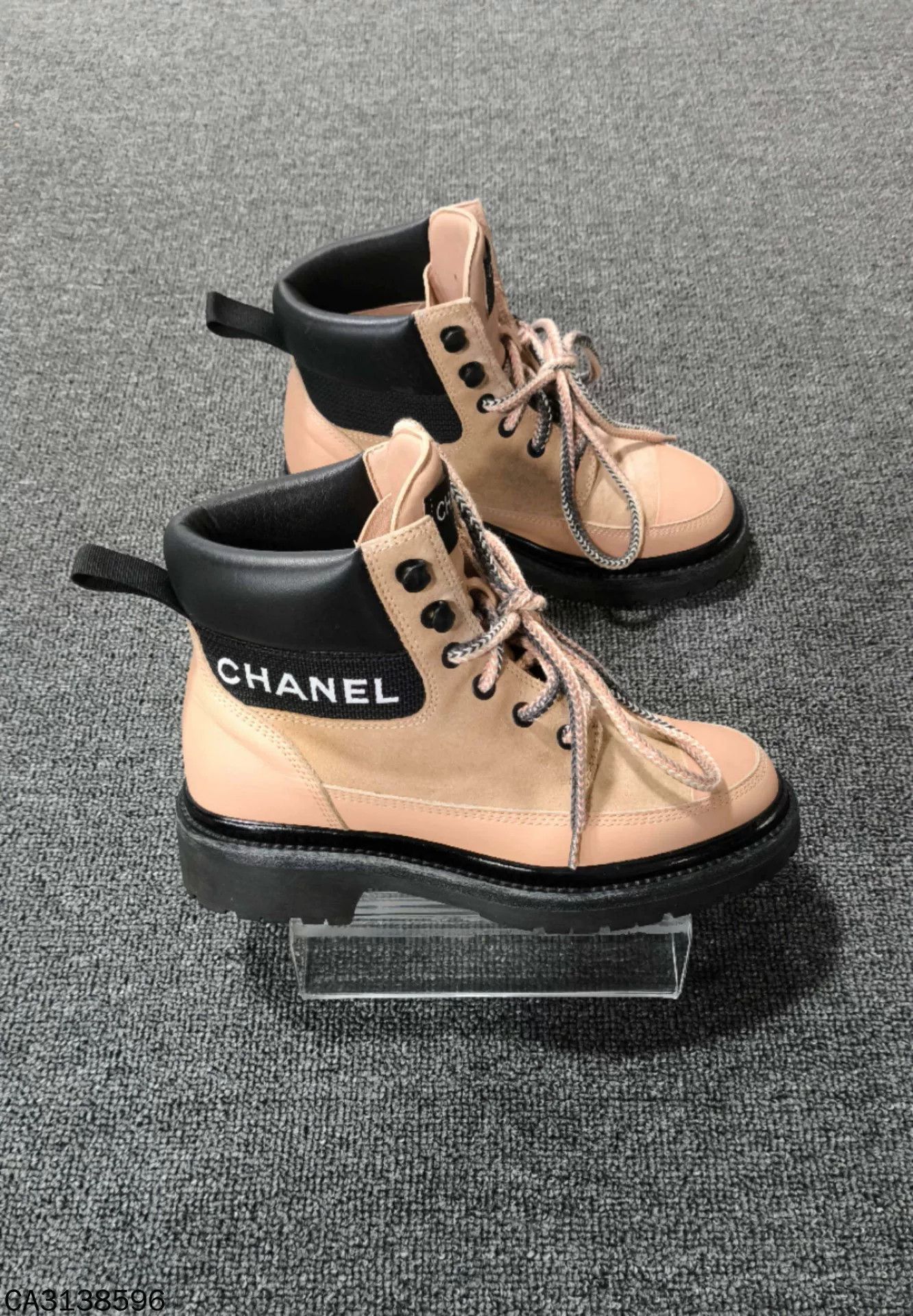 Chanel Chanel Pink Logo Martin Boots Size US 4.5 / IT 34.5 - 3 Thumbnail