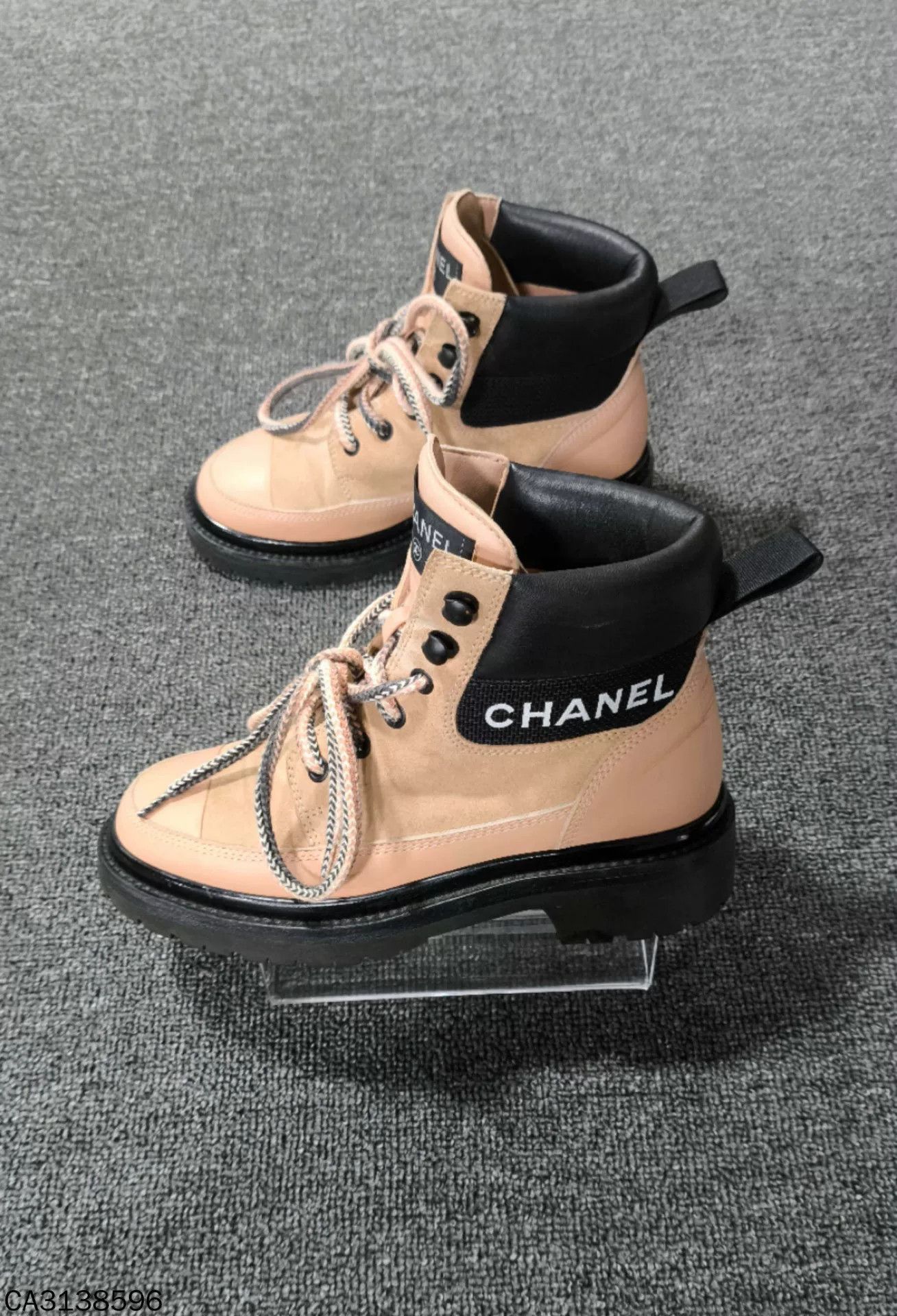 Chanel Chanel Pink Logo Martin Boots Size US 4.5 / IT 34.5 - 2 Thumbnail