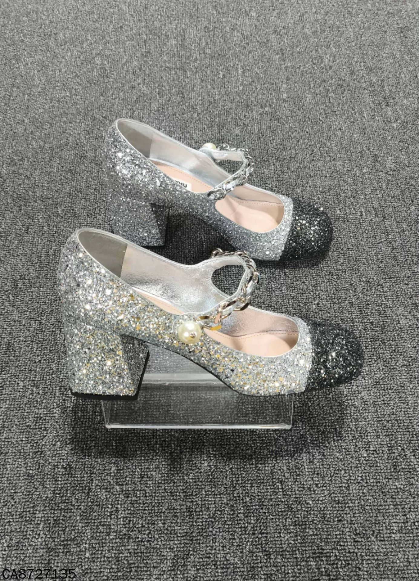 Miu Miu Glitter Mary Jane Shoes MIUMIU Size US 5.5 / IT 35.5 - 2 Thumbnail
