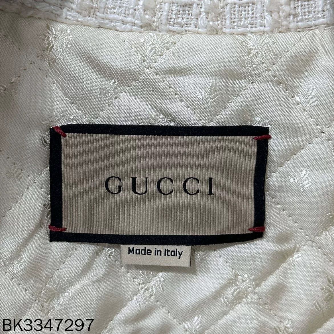 Gucci Ivory White Lapel Tweed Jacket GUCCI Size M / US 6-8 / IT 42-44 - 5 Thumbnail