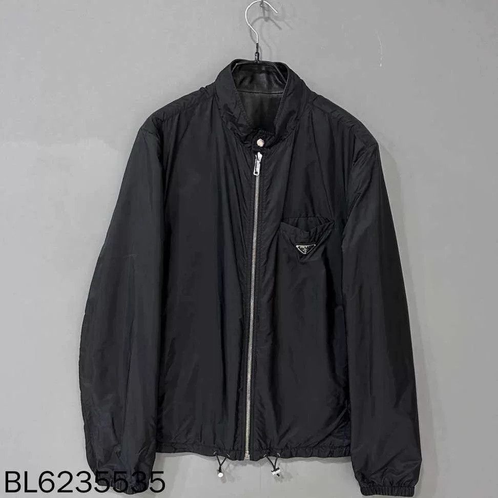 Prada Reversible Leather Triangle Logo Nylon Jacket Prada Size US M / EU 48-50 / 2 - 4 Thumbnail