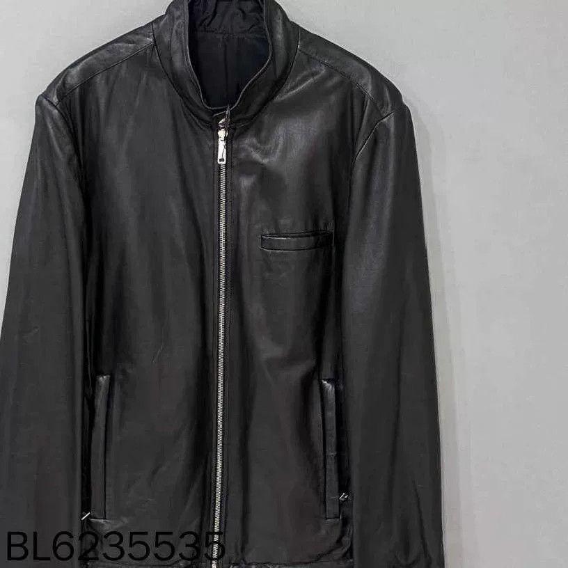Prada Reversible Leather Triangle Logo Nylon Jacket Prada Size US M / EU 48-50 / 2 - 2 Thumbnail