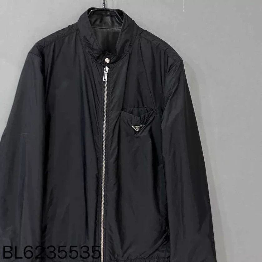 Prada Reversible Leather Triangle Logo Nylon Jacket Prada Size US M / EU 48-50 / 2 - 5 Thumbnail