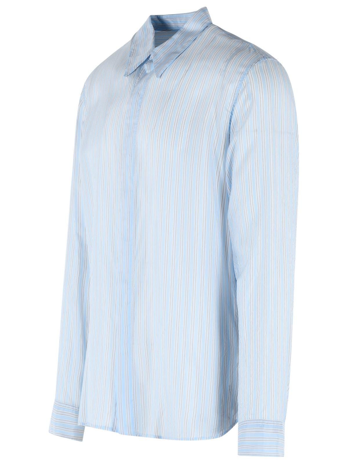 Dries Van Noten DRIES VAN NOTEN 'Carvies' Light Blue Cupro Shirt Size US M / EU 48-50 / 2 - 2 Thumbnail