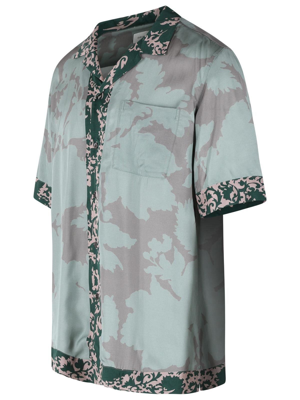 Dries Van Noten DRIES VAN NOTEN 'Carltone' Green Viscose Shirt Size US L / EU 52-54 / 3 - 2 Thumbnail
