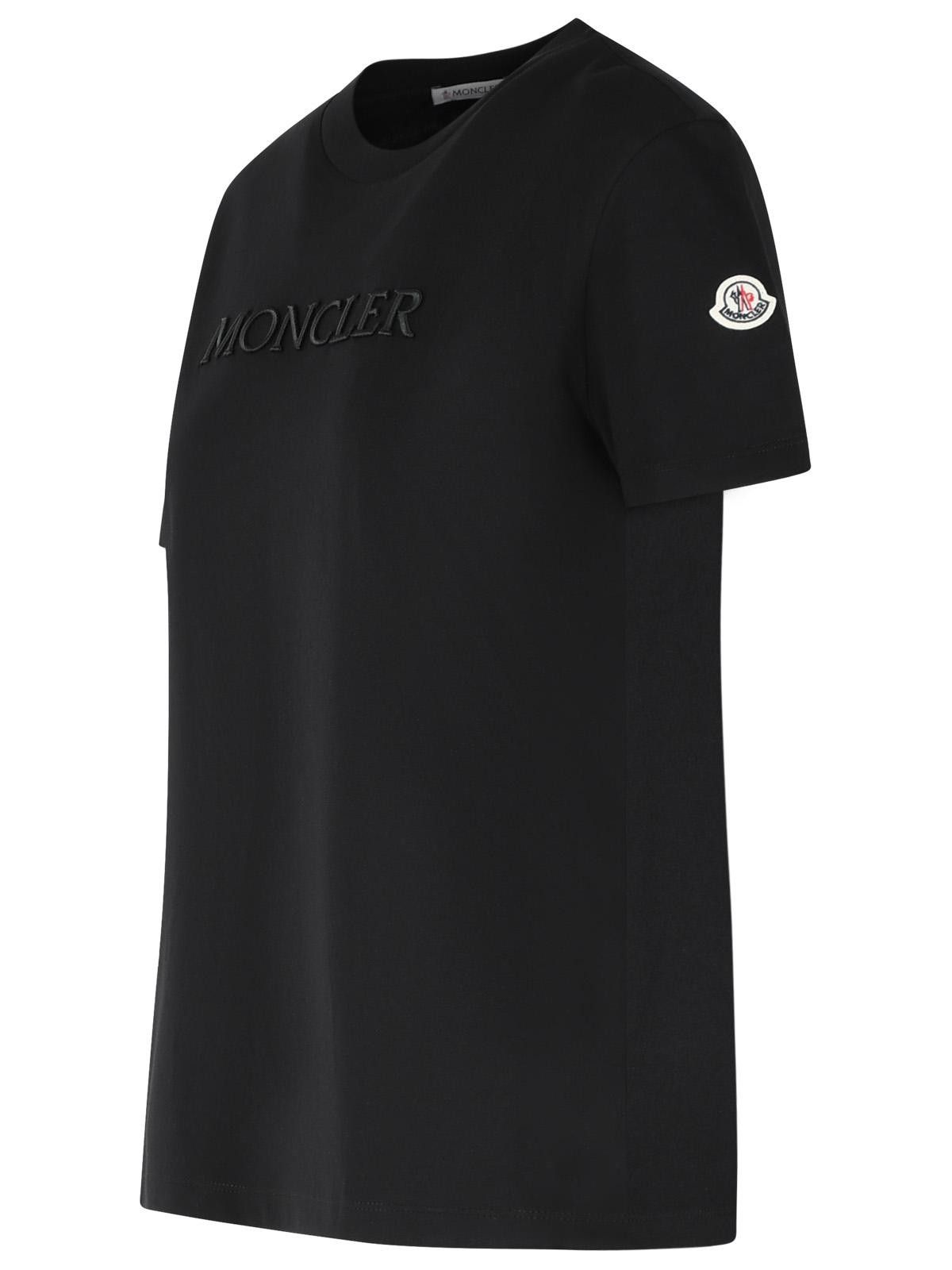 Moncler MONCLER Black Cotton T-Shirt Size M / US 6-8 / IT 42-44 - 2 Thumbnail