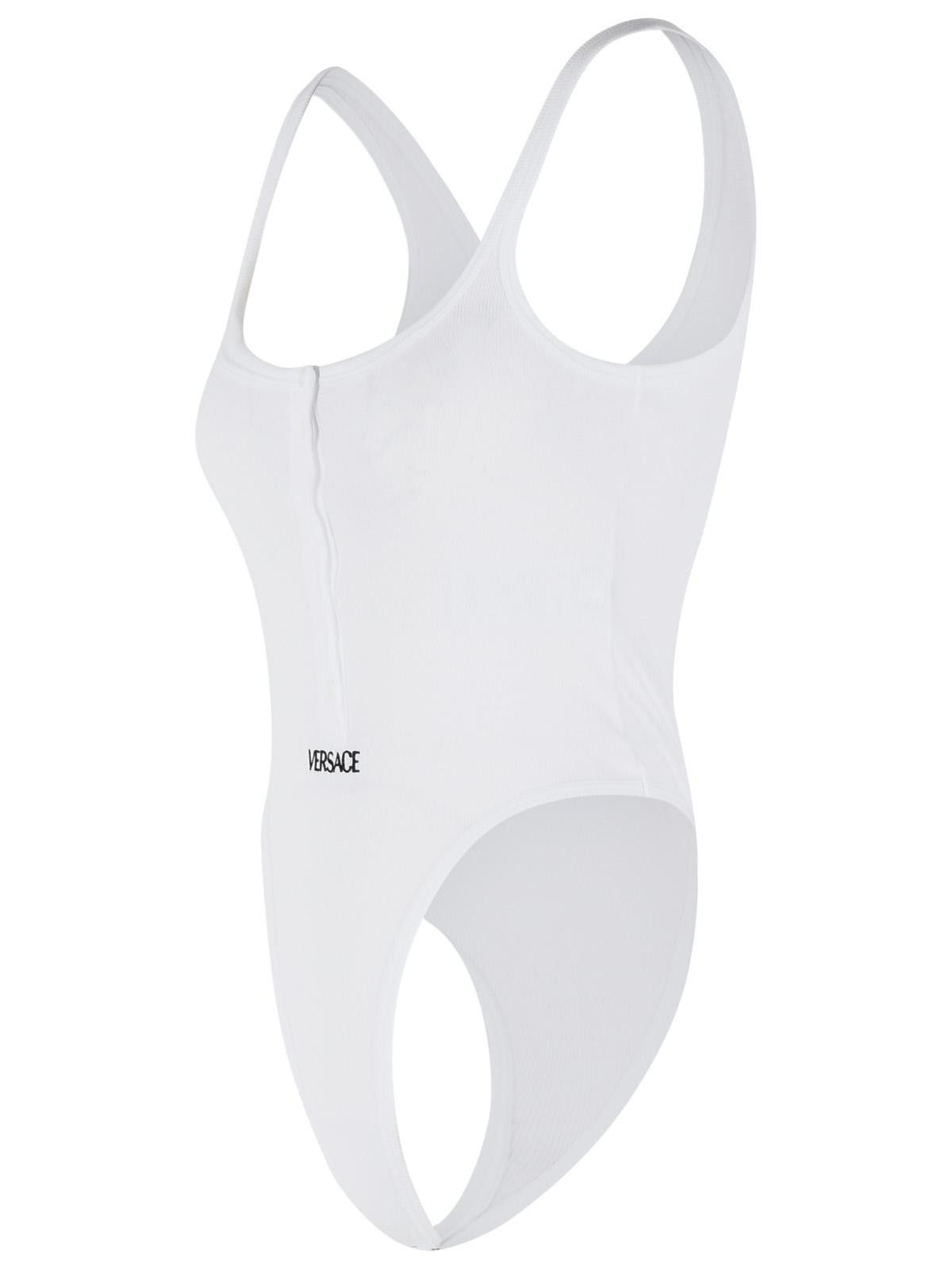 Versace VERSACE White Stretch Cotton Bodysuit Size M / US 6-8 / IT 42-44 - 2 Thumbnail