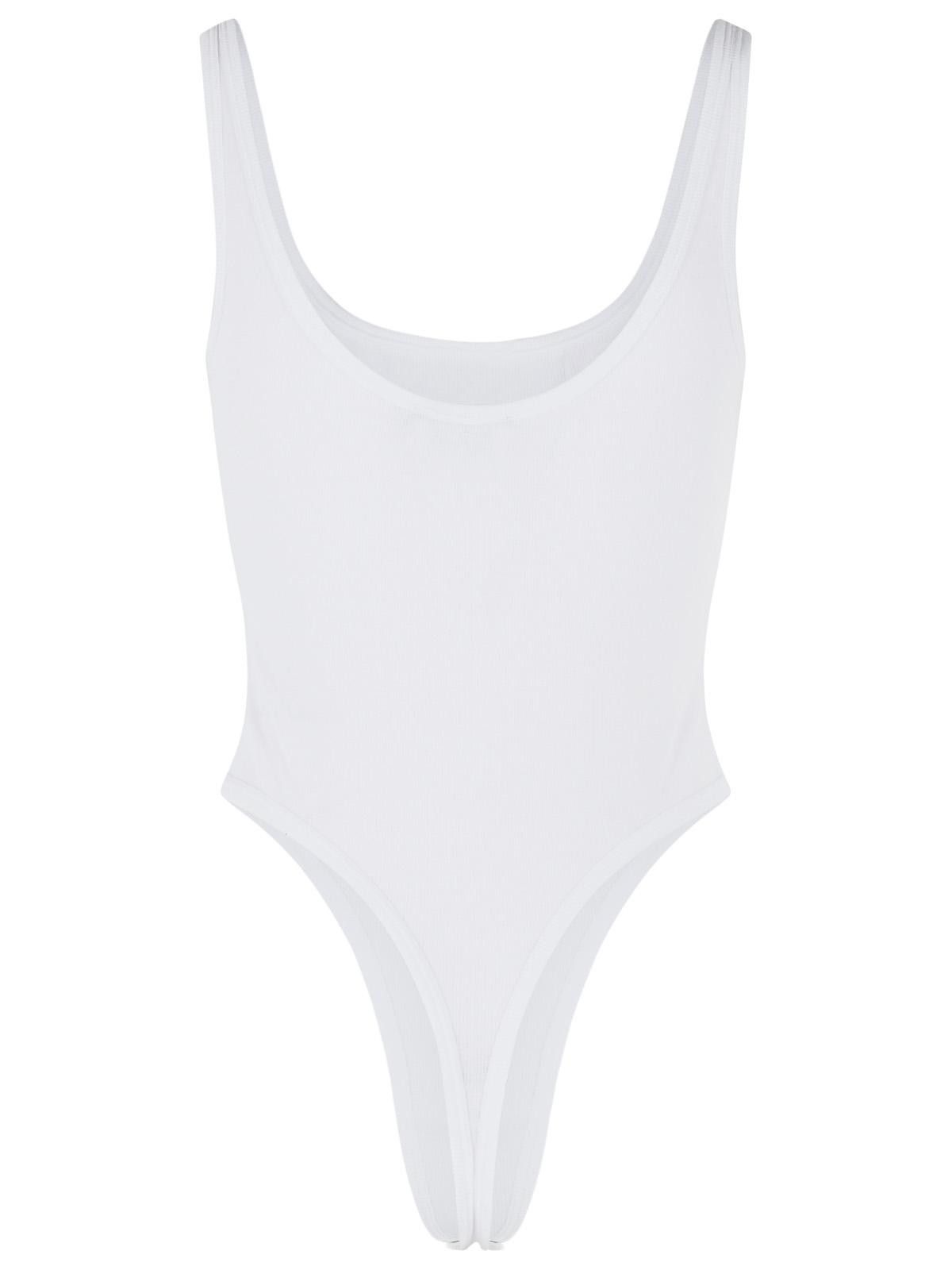 Versace VERSACE White Stretch Cotton Bodysuit Size L / US 10 / IT 46 - 3 Thumbnail