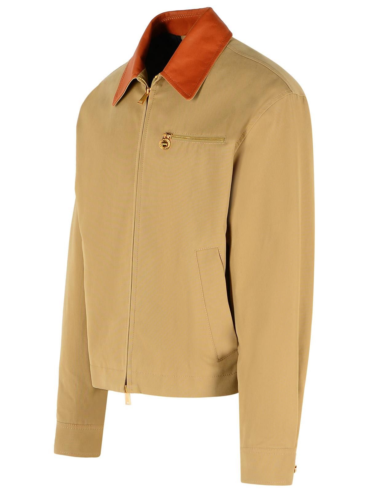 Versace VERSACE Beige Cotton Jacket Size US L / EU 52-54 / 3 - 2 Thumbnail