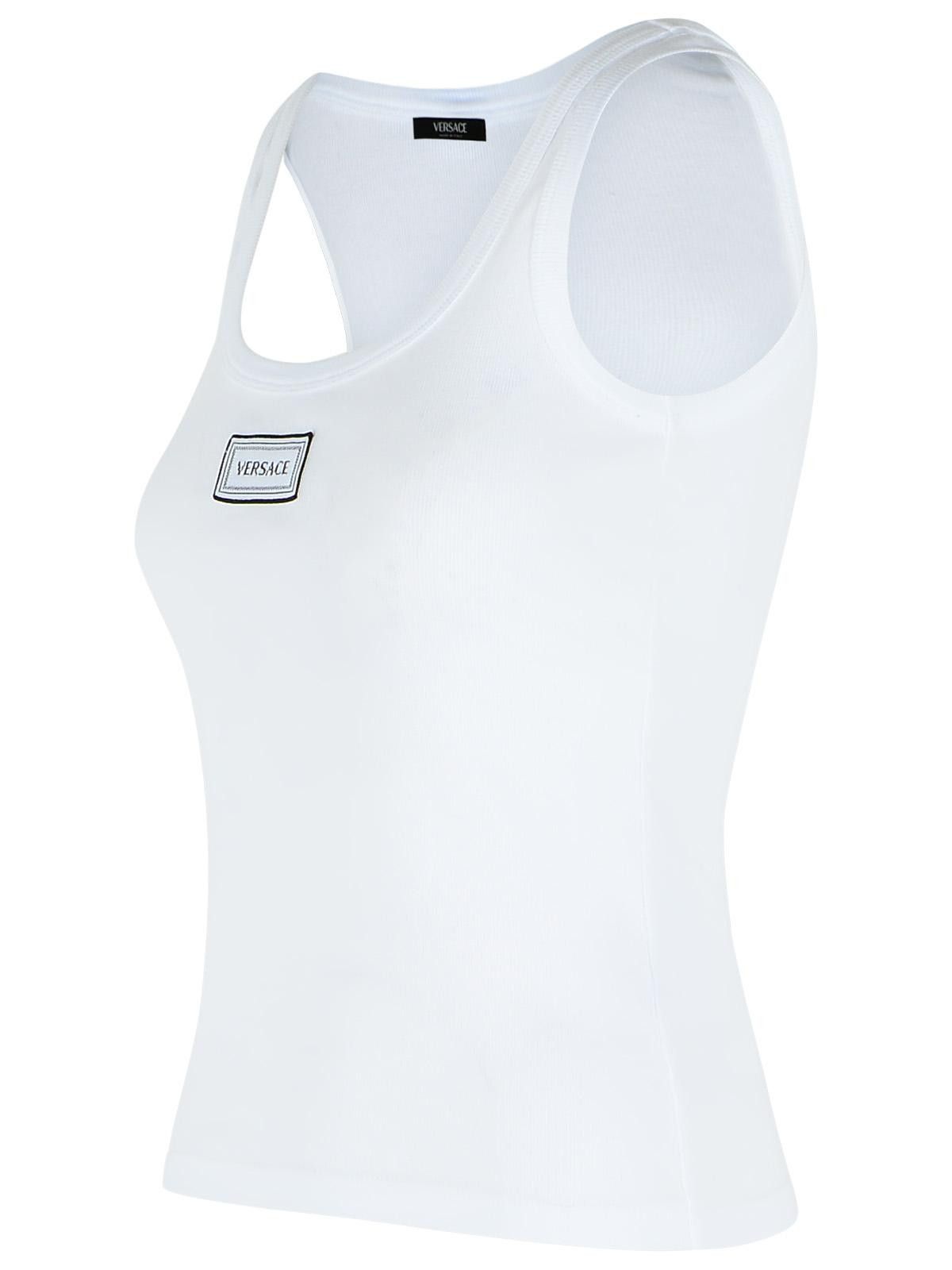 Versace VERSACE White Cotton Tank Top Size XS / US 0-2 / IT 36-38 - 2 Thumbnail