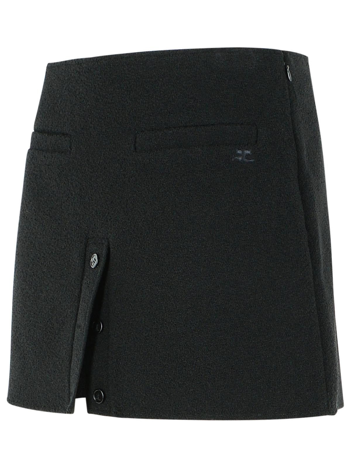 Courreges COURREGES Black Cotton Blend Miniskirt Size 28" / US 6 / IT 42 - 2 Thumbnail