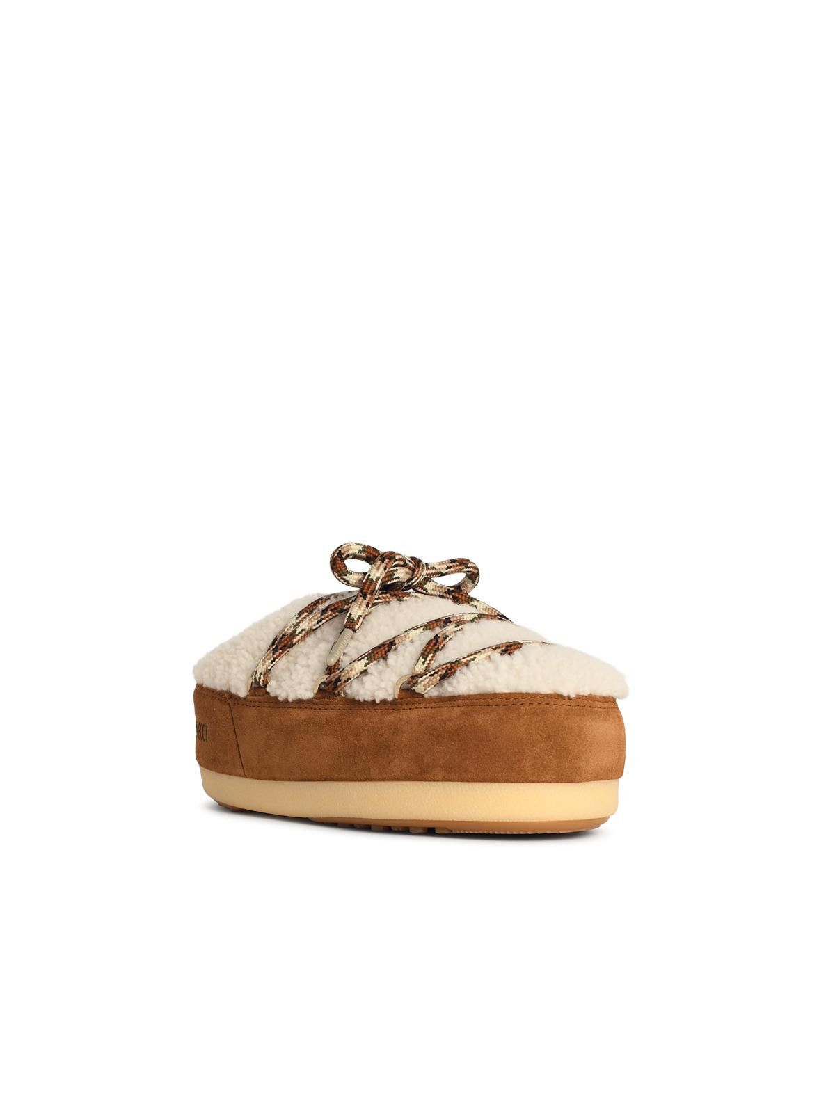 Moon Boot MOONBOOT 'Evx' Slippers In Shearling Whisky Size US 7 / IT 37 - 2 Thumbnail