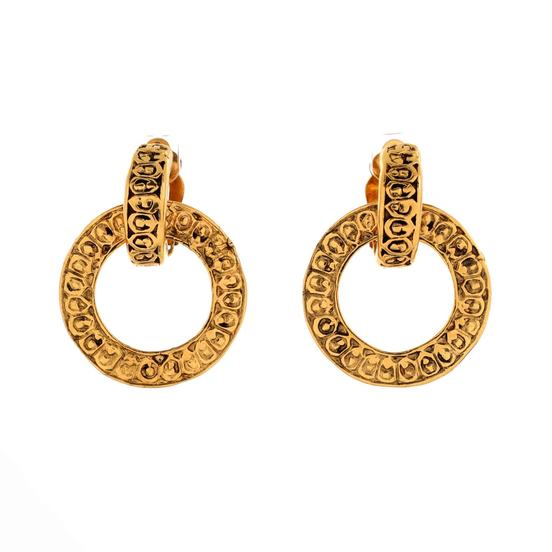 Chanel Vintage Multi CC Drop Hoop Clip-On Earrings Size ONE SIZE - 2 Thumbnail