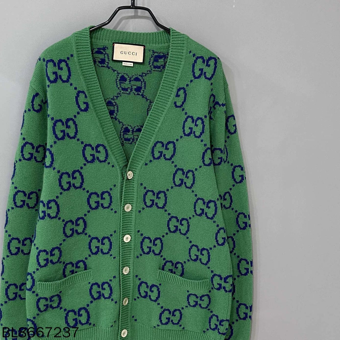 Gucci Gucci Green Monogram Knit Cardigan Size S / US 4 / IT 40 - 2 Thumbnail