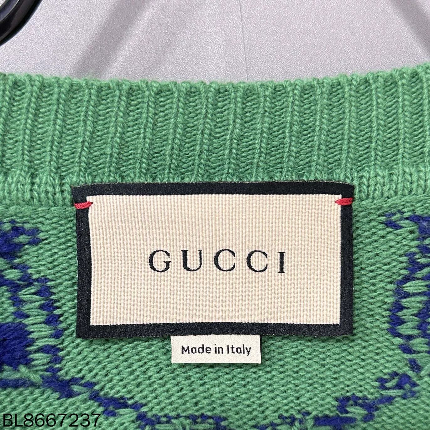 Gucci Gucci Green Monogram Knit Cardigan Size S / US 4 / IT 40 - 4 Thumbnail