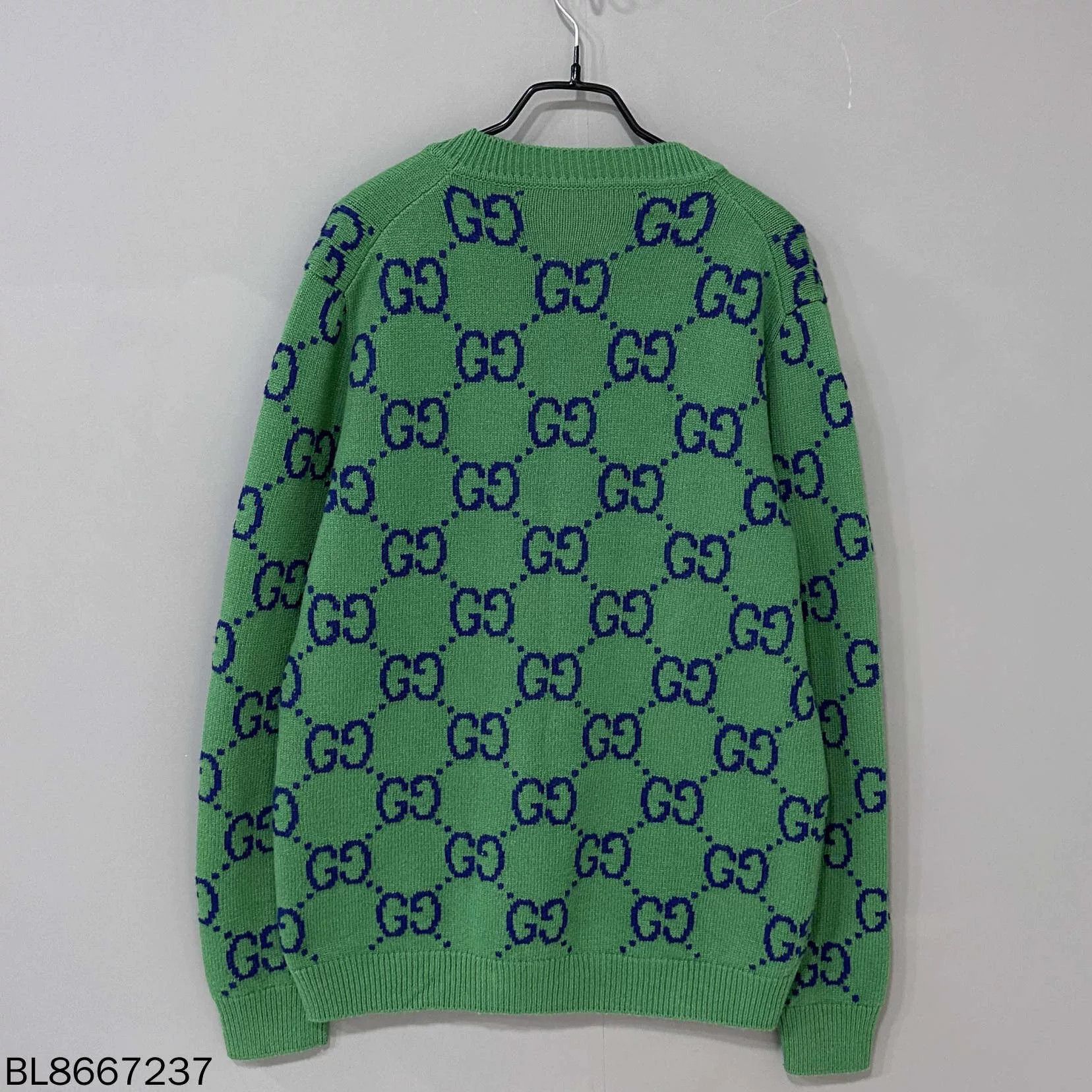 Gucci Gucci Green Monogram Knit Cardigan Size S / US 4 / IT 40 - 3 Thumbnail