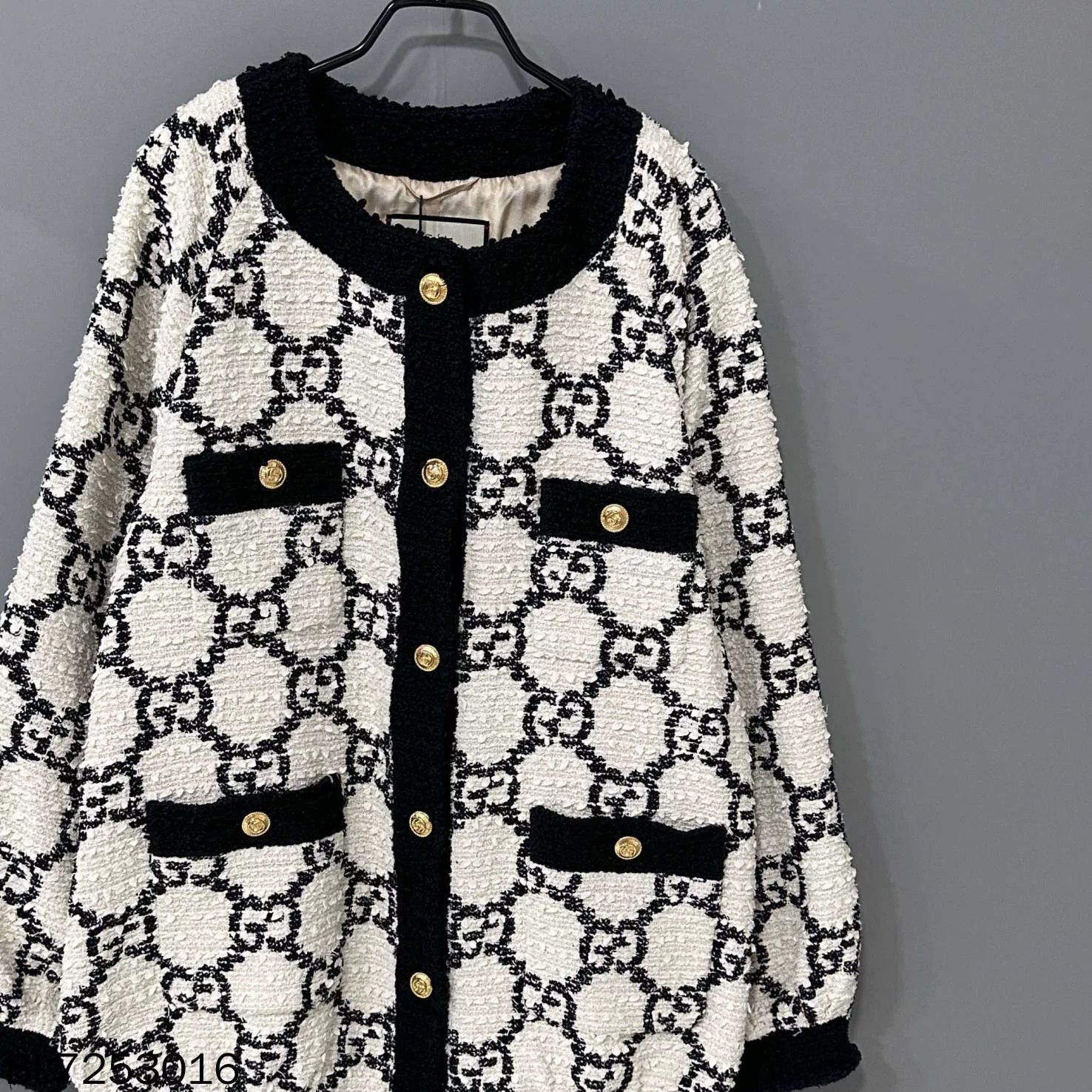 Gucci Gucci Black White Tweed Coat Size M / US 6-8 / IT 42-44 - 2 Thumbnail