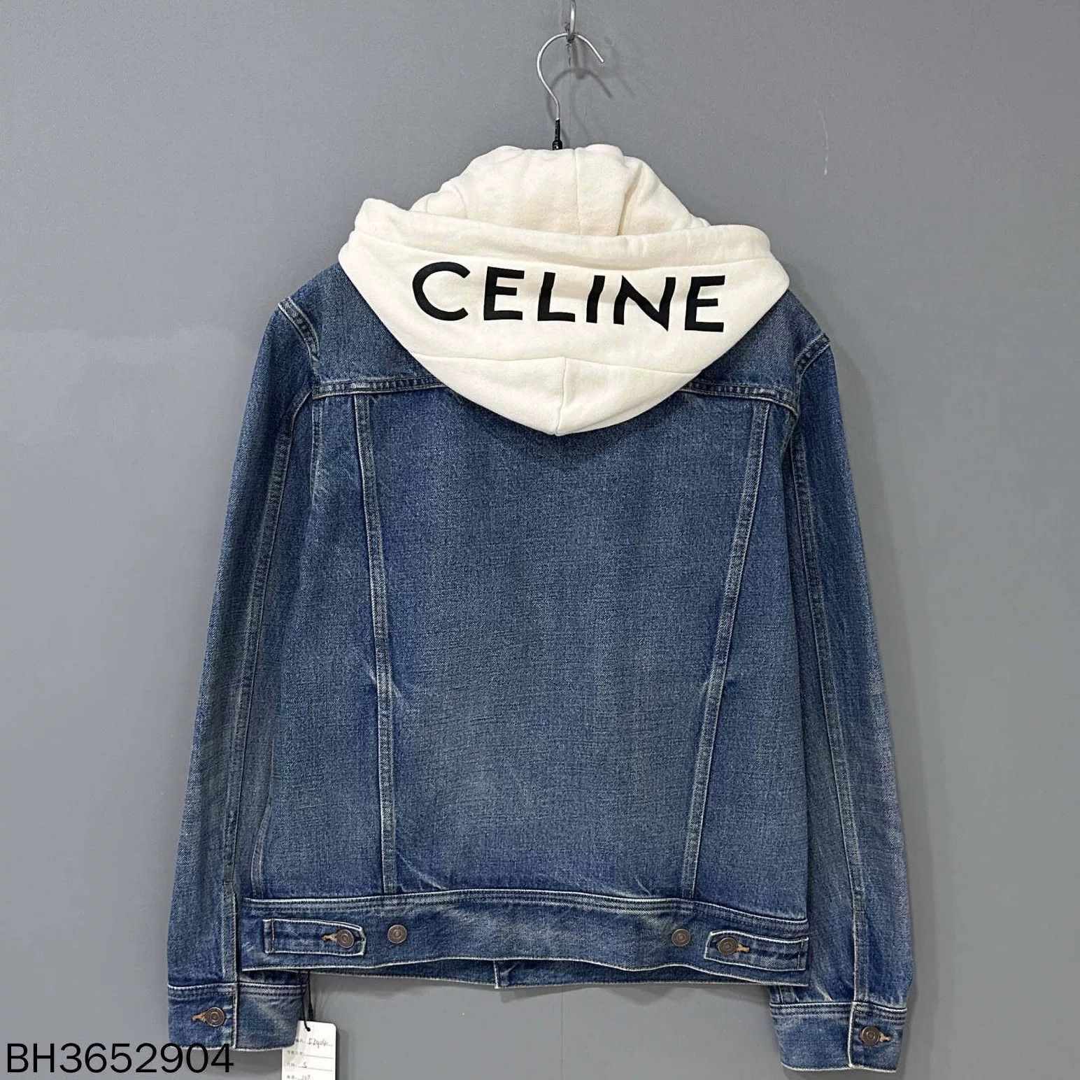 Celine Hooded Logo Denim Jacket Celine Size S / US 4 / IT 40 - 4 Thumbnail
