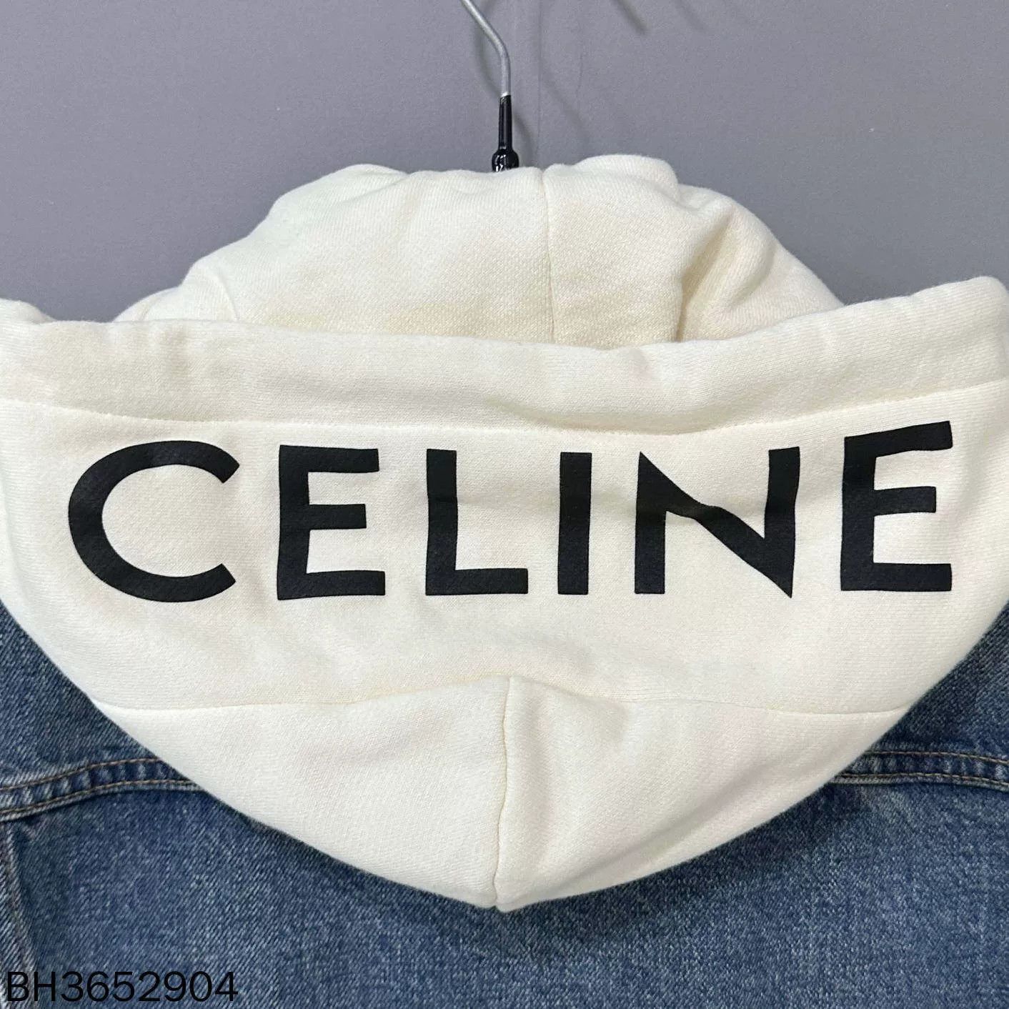Celine Hooded Logo Denim Jacket Celine Size S / US 4 / IT 40 - 3 Thumbnail