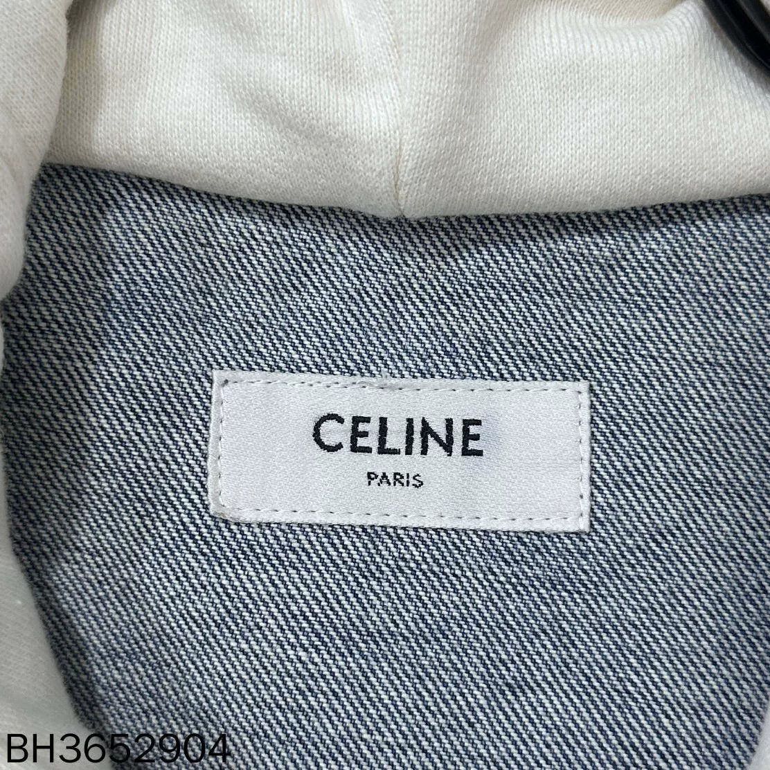 Celine Hooded Logo Denim Jacket Celine Size S / US 4 / IT 40 - 5 Thumbnail