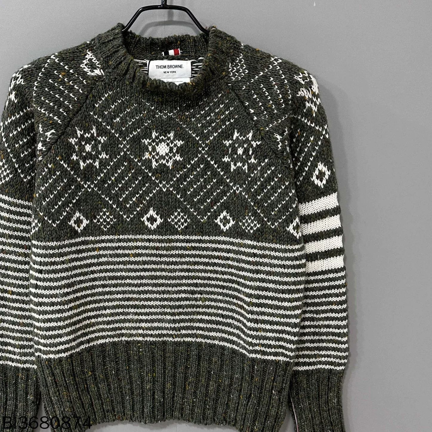 Thom Browne Dark Fair Isle Knit Sweater Thom Browne Size US XS / EU 42 / 0 - 2 Thumbnail