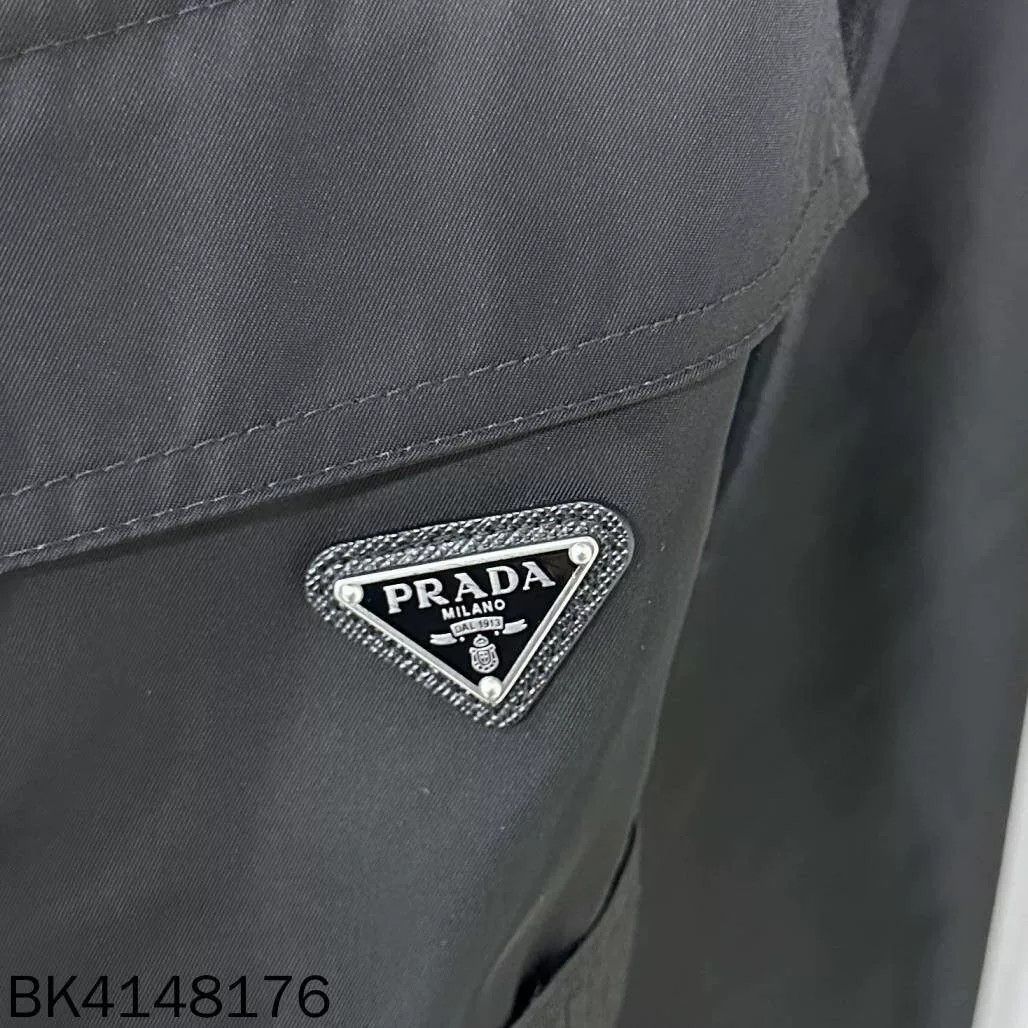 Prada Prada 2025 Triangle Logo Recycled Nylon Belted Jacket Size US XXS / EU 40 - 3 Thumbnail