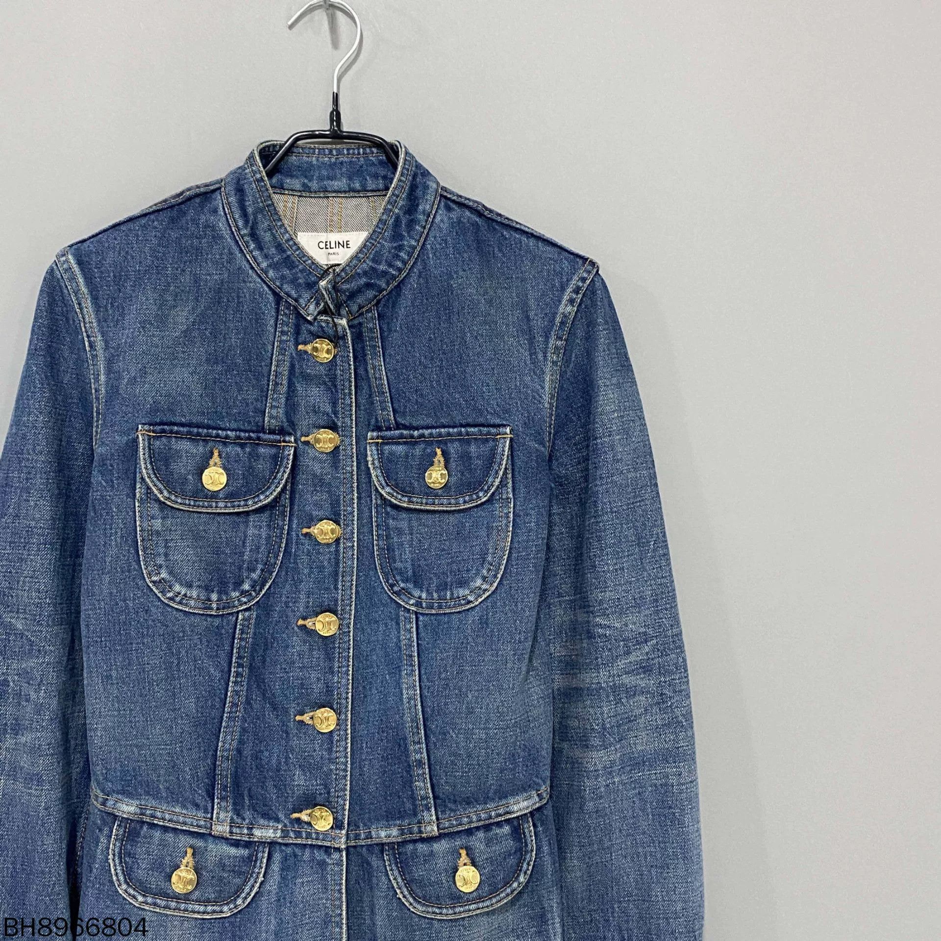 Celine Celine Gold Button Slim Stand Collar Denim Jacket Size S / US 4 / IT 40 - 2 Thumbnail