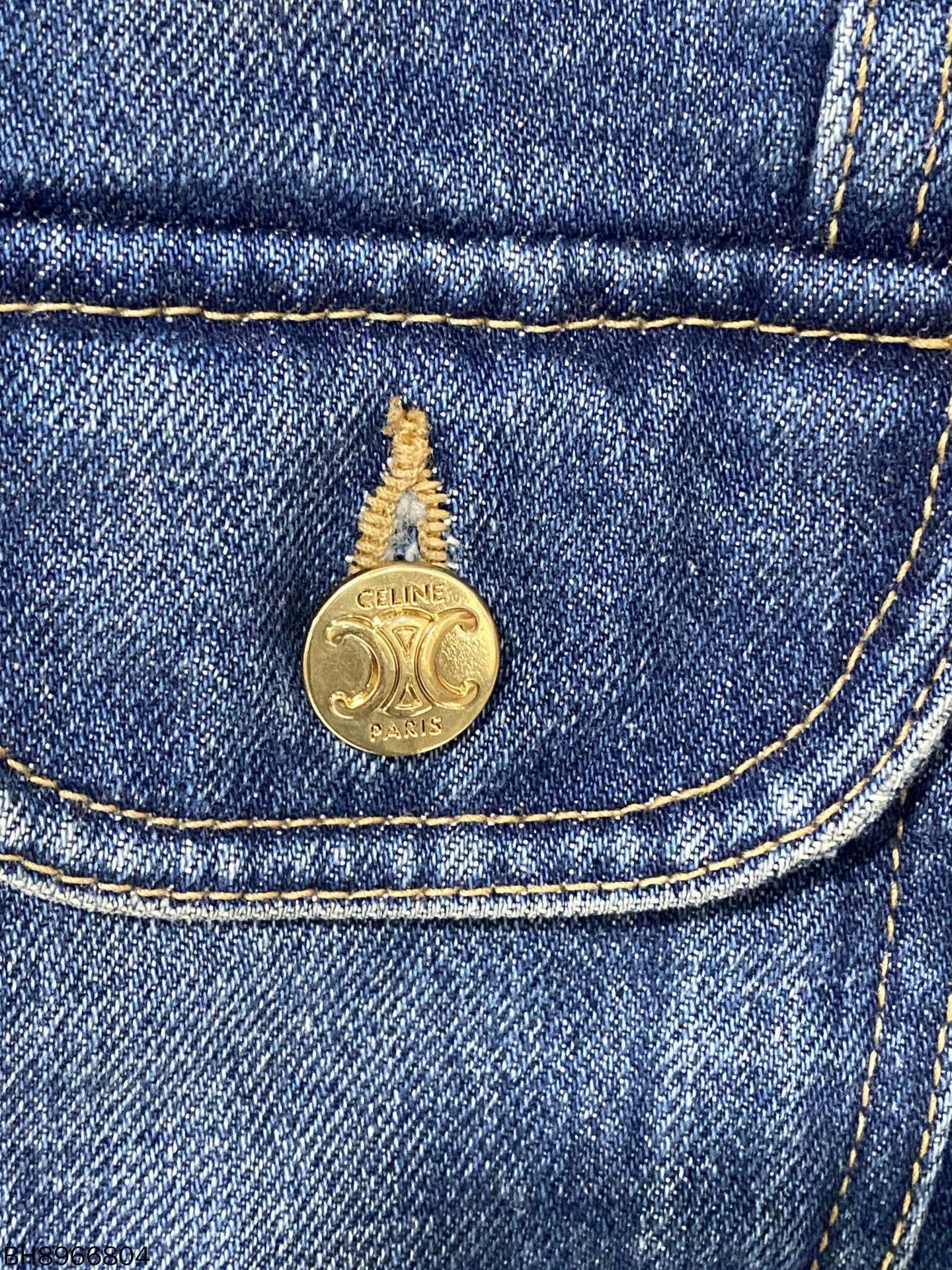 Celine Celine Gold Button Slim Stand Collar Denim Jacket Size S / US 4 / IT 40 - 8 Thumbnail