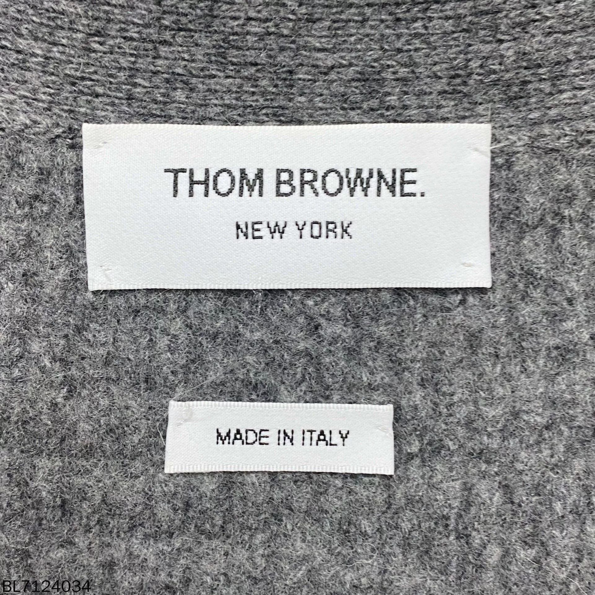 Thom Browne Gray Long Wool Cardigan Thom Browne Size US XXS / EU 40 - 4 Thumbnail