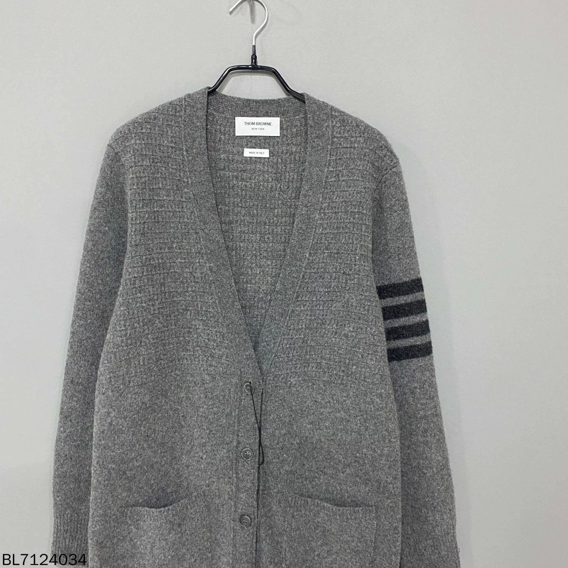 Thom Browne Gray Long Wool Cardigan Thom Browne Size US XXS / EU 40 - 2 Thumbnail