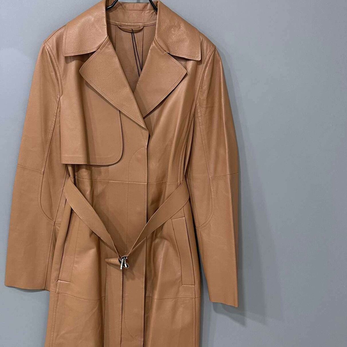 Max Mara MaxMara Lambskin Long Trench Coat Size M / US 6-8 / IT 42-44 - 2 Thumbnail