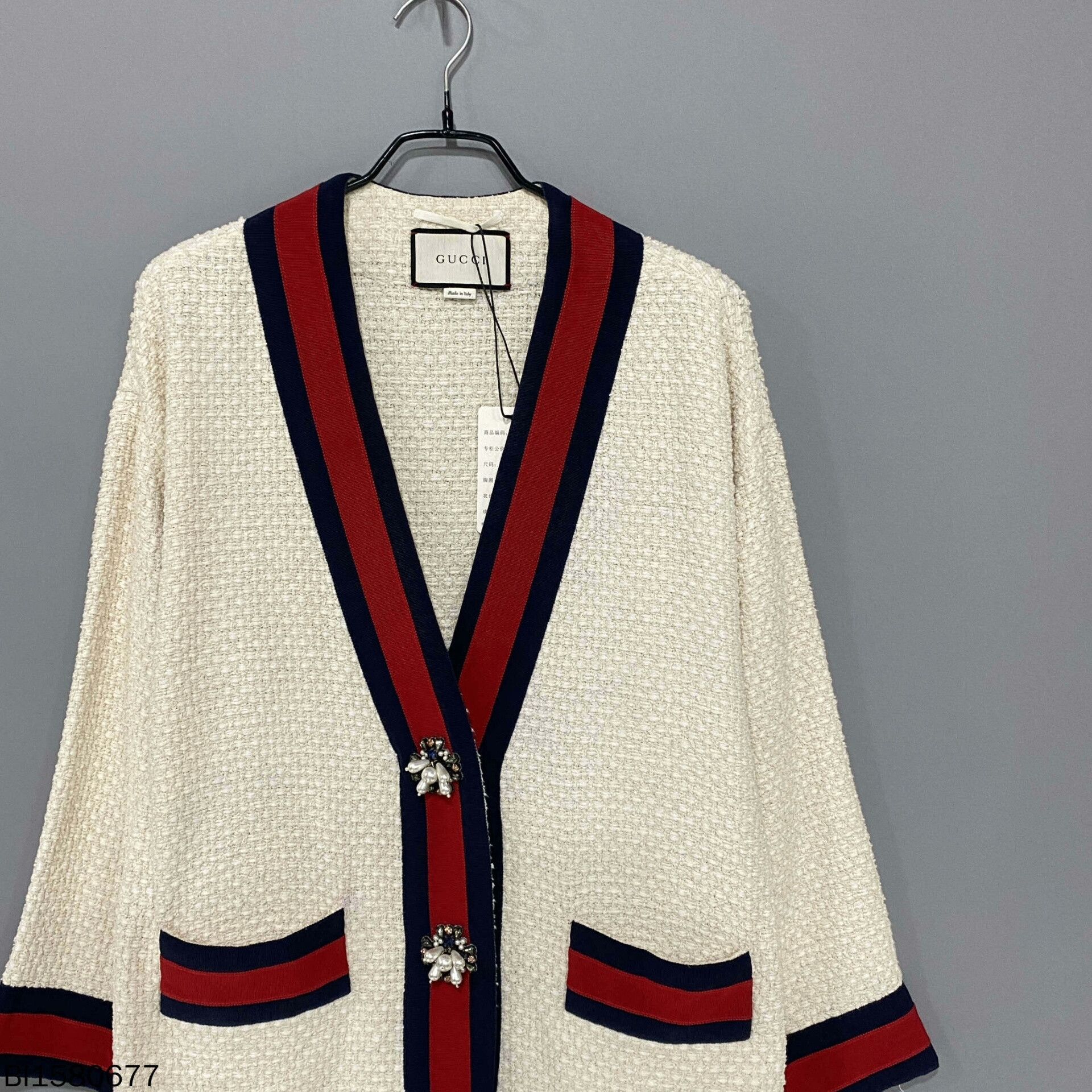Gucci Gucci Stripe Knit Diamond Buckle Cardigan Size S / US 4 / IT 40 - 2 Thumbnail