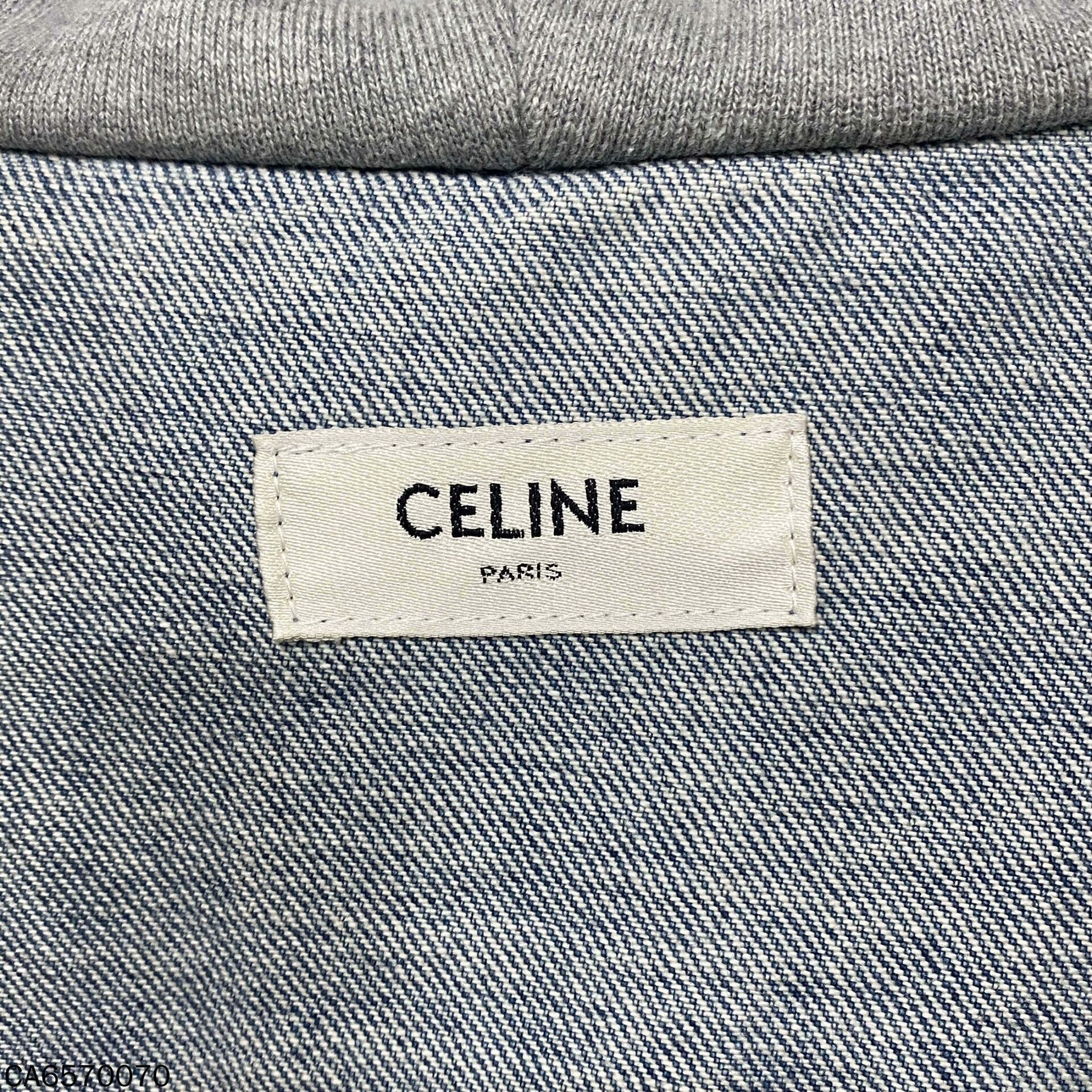 Celine Hooded Logo Denim Jacket Celine Size XS / US 0-2 / IT 36-38 - 4 Thumbnail