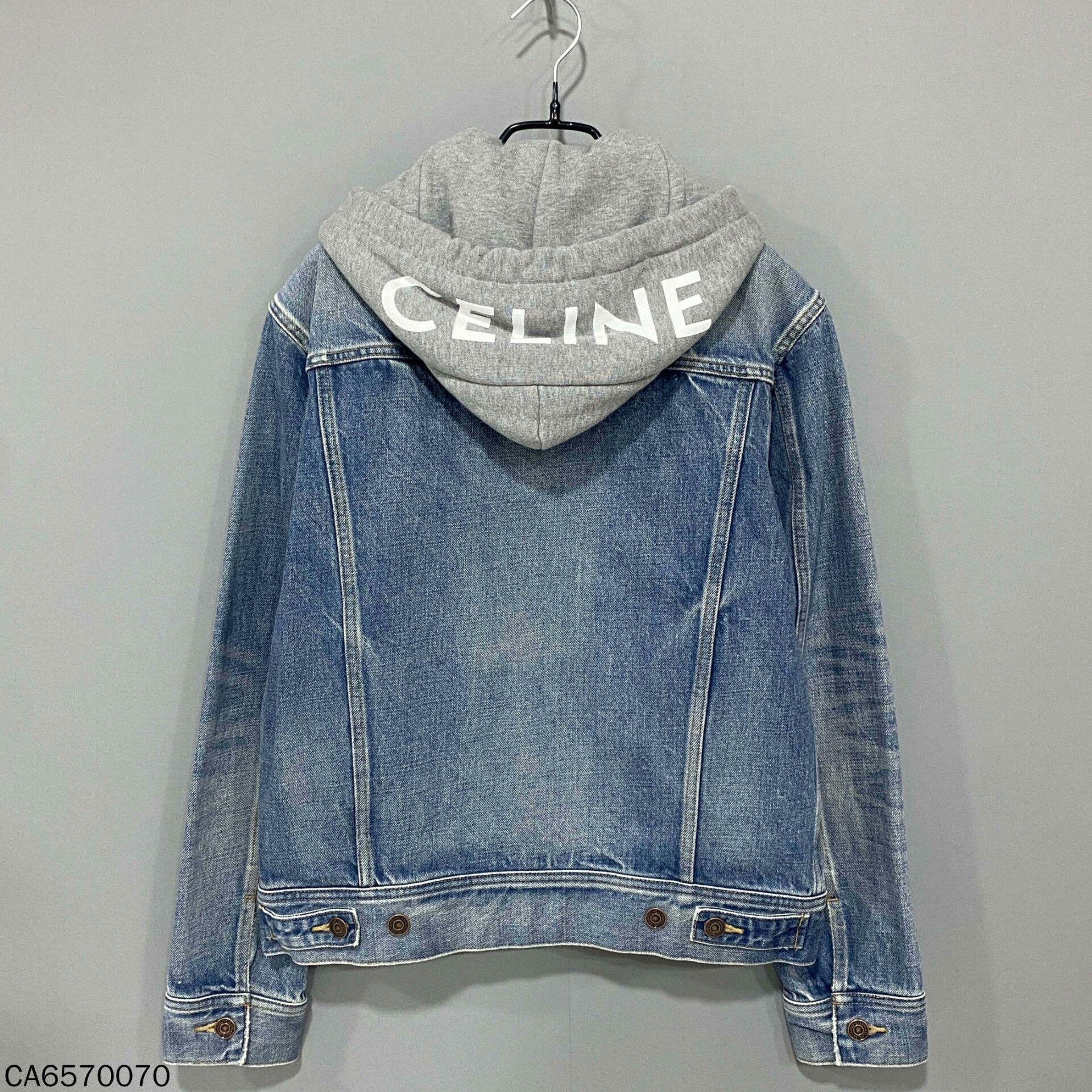 Celine Hooded Logo Denim Jacket Celine Size XS / US 0-2 / IT 36-38 - 3 Thumbnail