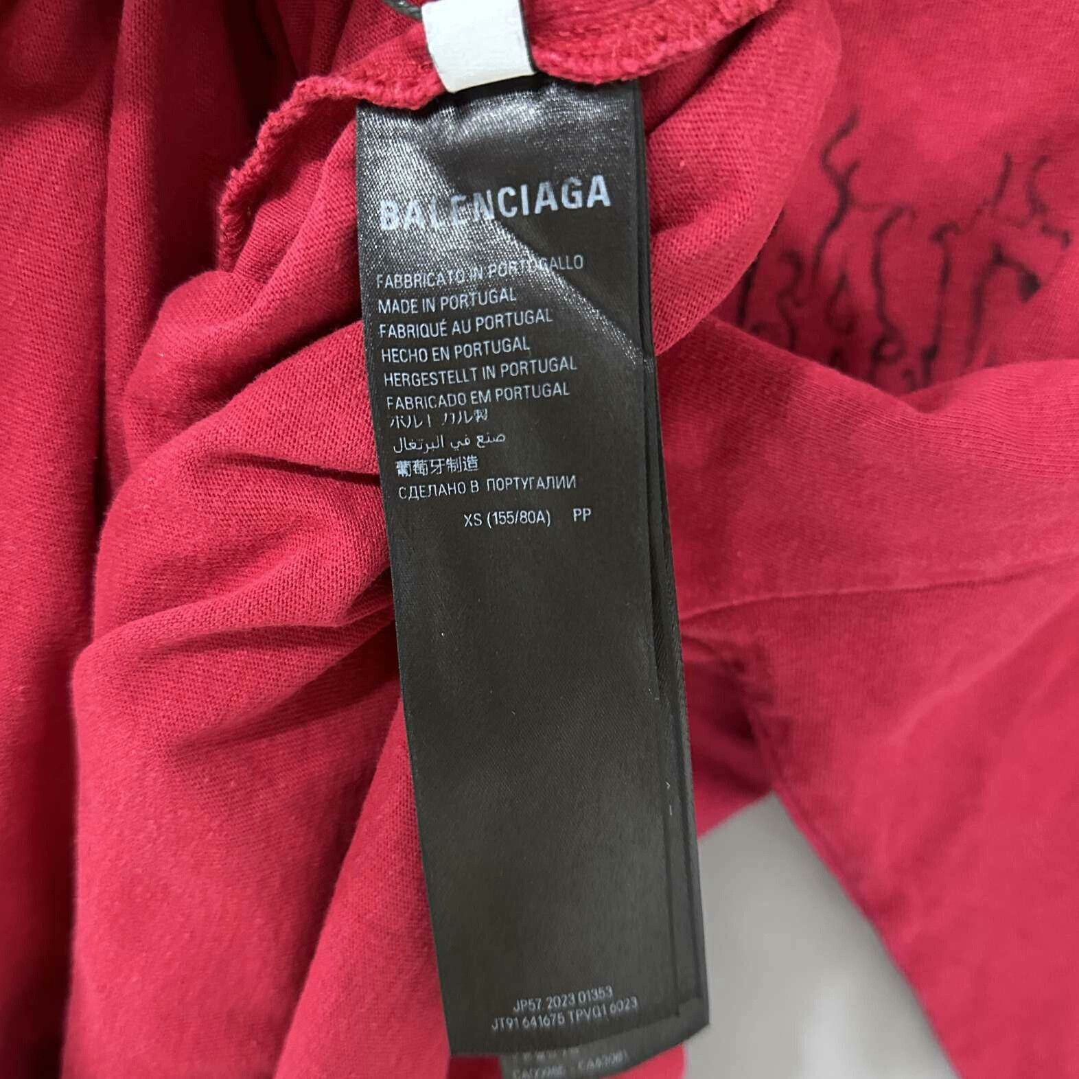 Balenciaga Balenciaga Red Flame Crackle Short Sleeve Size US XS / EU 42 / 0 - 6 Thumbnail