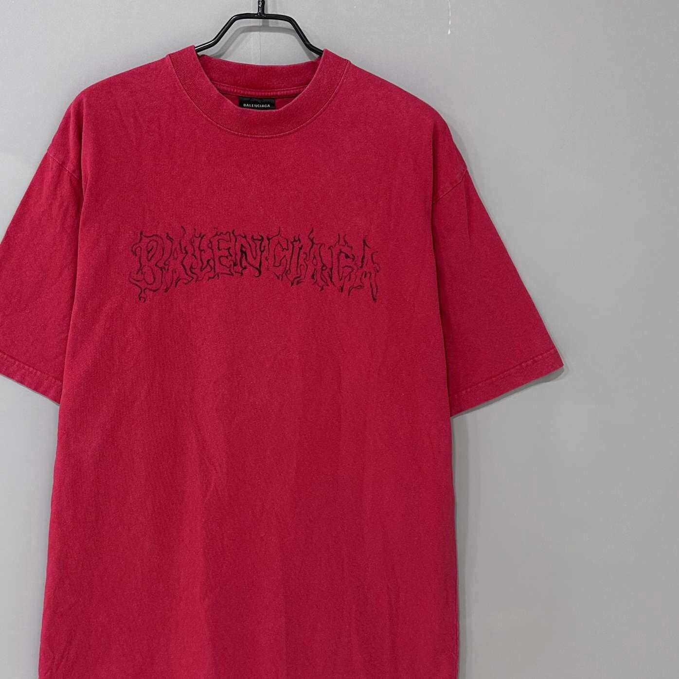 Balenciaga Balenciaga Red Flame Crackle Short Sleeve Size US XS / EU 42 / 0 - 3 Thumbnail
