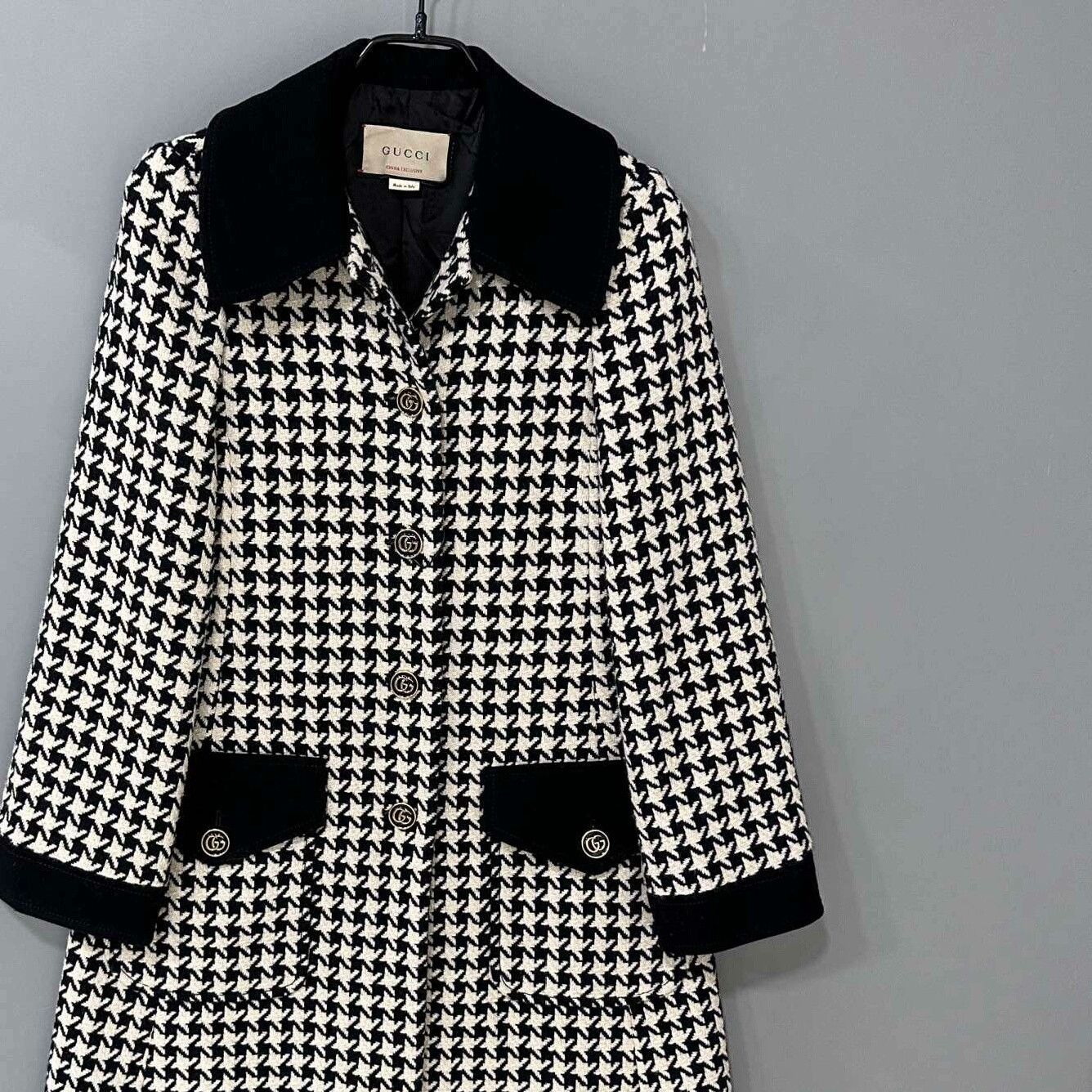 Gucci Gucci Houndstooth Wool Coat Size XS / US 0-2 / IT 36-38 - 2 Thumbnail
