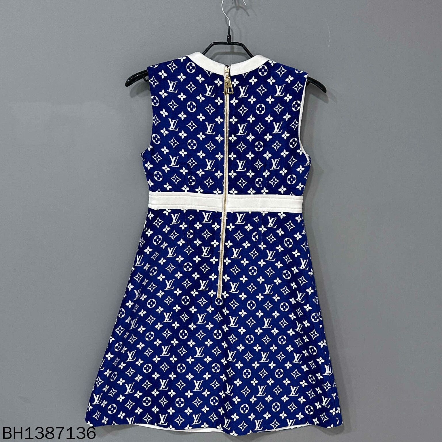 Louis Vuitton Blue Monogram Sleeveless Dress Louis Vuitton Size XS / US 0-2 / IT 36-38 - 3 Thumbnail