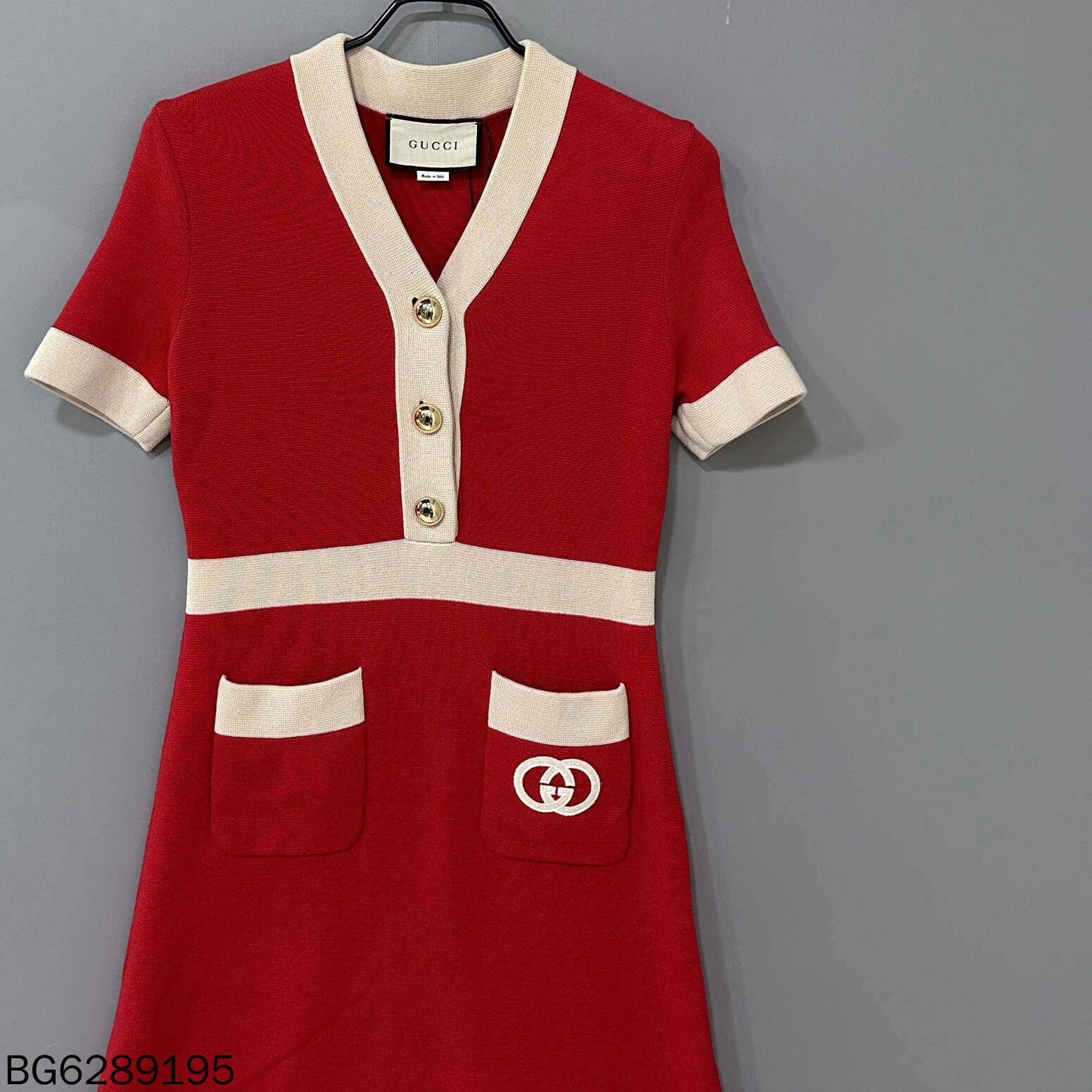 Gucci Gucci Red Double G Knit Dress Size XS / US 0-2 / IT 36-38 - 2 Thumbnail