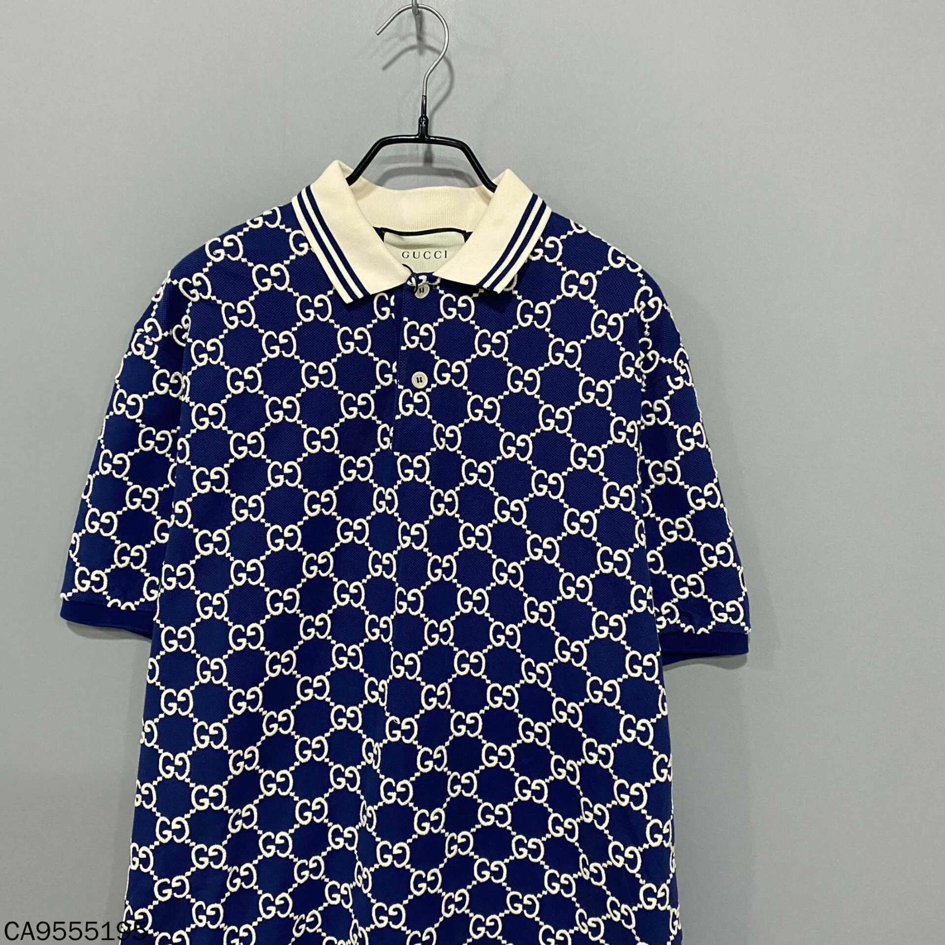 Gucci Embroidered GG Blue Short Sleeve Gucci Size US M / EU 48-50 / 2 - 2 Thumbnail