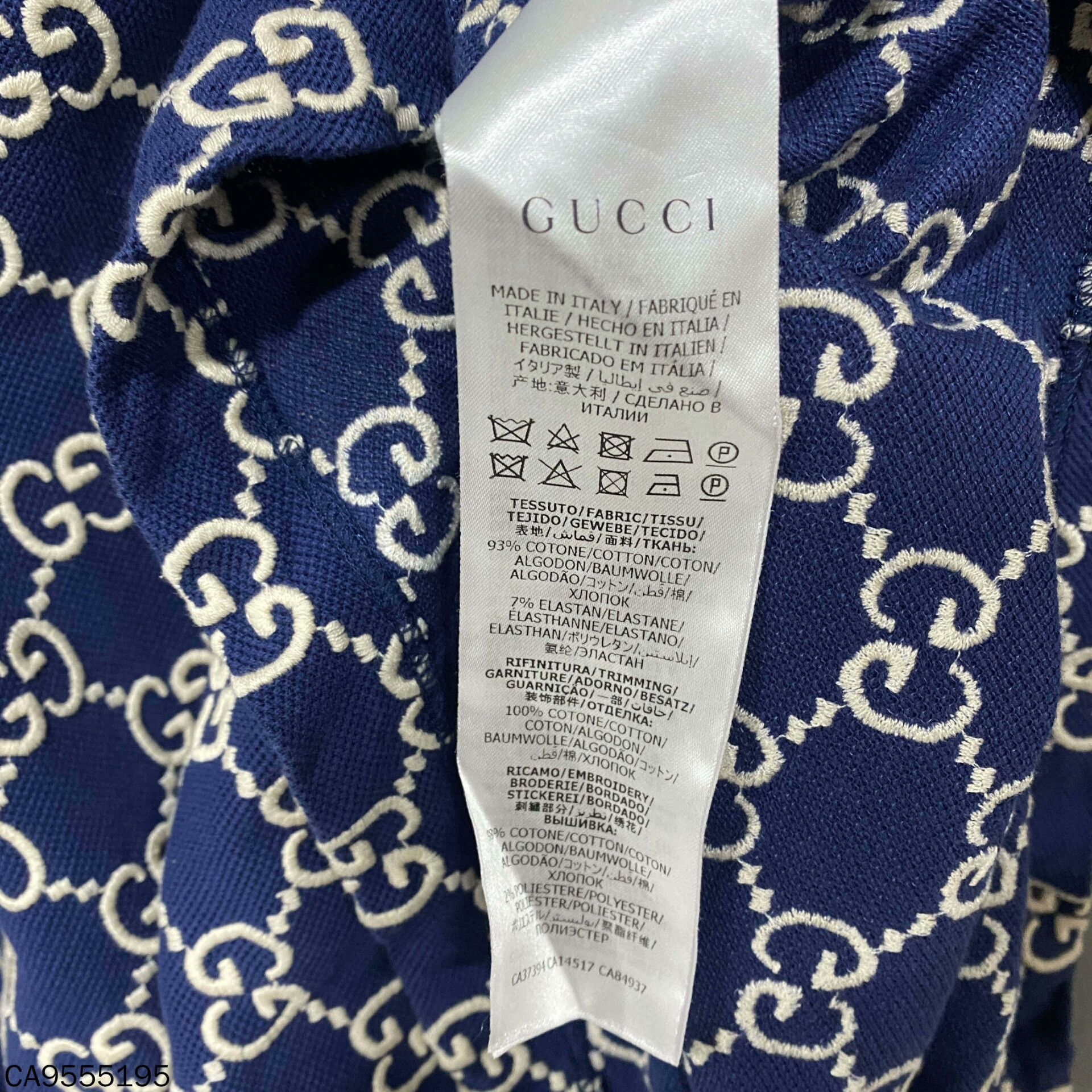 Gucci Embroidered GG Blue Short Sleeve Gucci Size US M / EU 48-50 / 2 - 5 Thumbnail