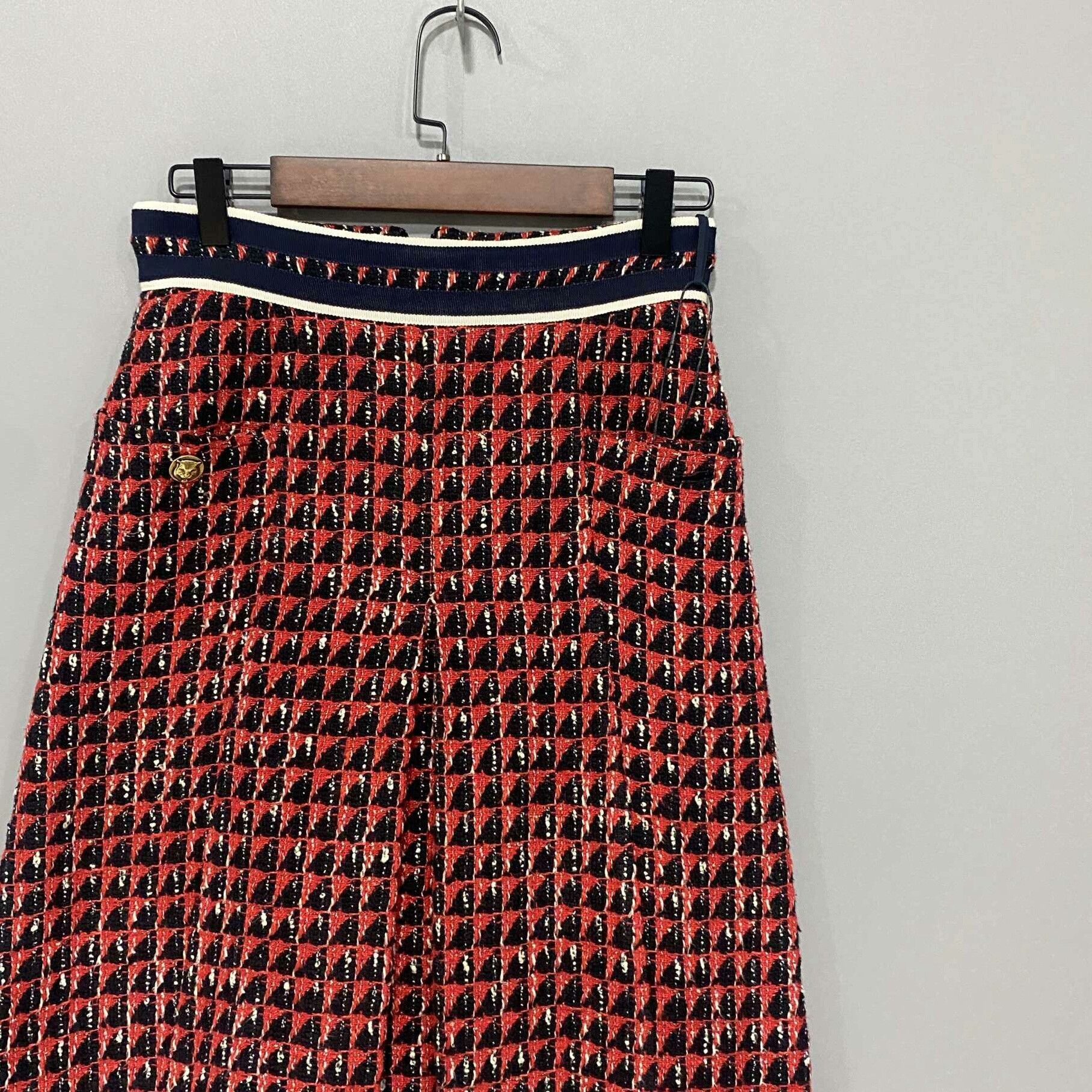 Gucci Houndstooth Tweed Skirt GUCCI Size 38" / US 16 / IT 52 - 2 Thumbnail