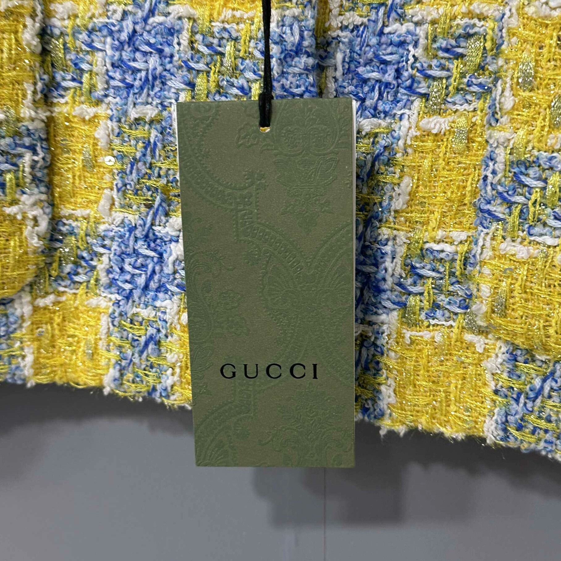 Gucci Gucci 23SS Plaid Tweed Gold Button Coat Size S / US 4 / IT 40 - 6 Thumbnail
