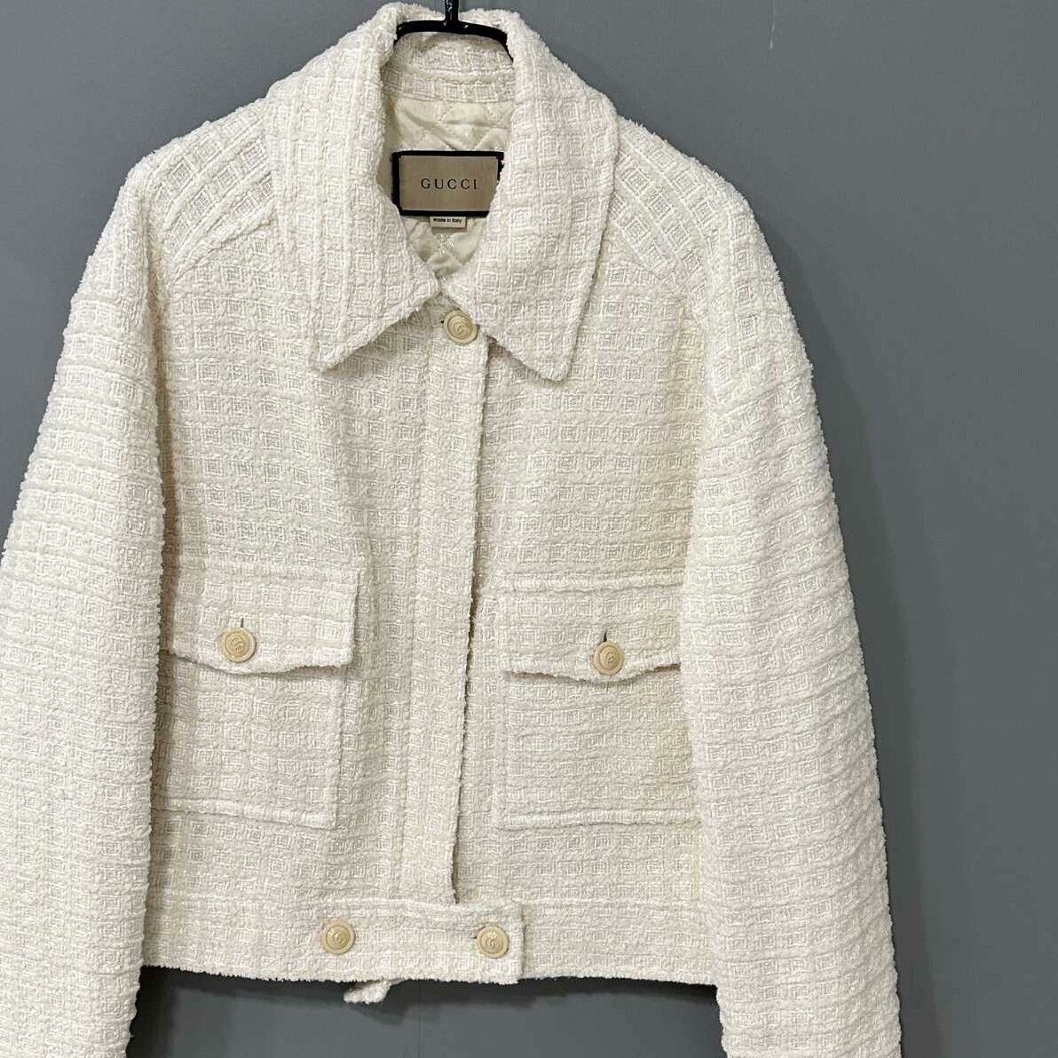 Gucci Gucci Ivory Lapel Tweed Jacket Size M / US 6-8 / IT 42-44 - 2 Thumbnail