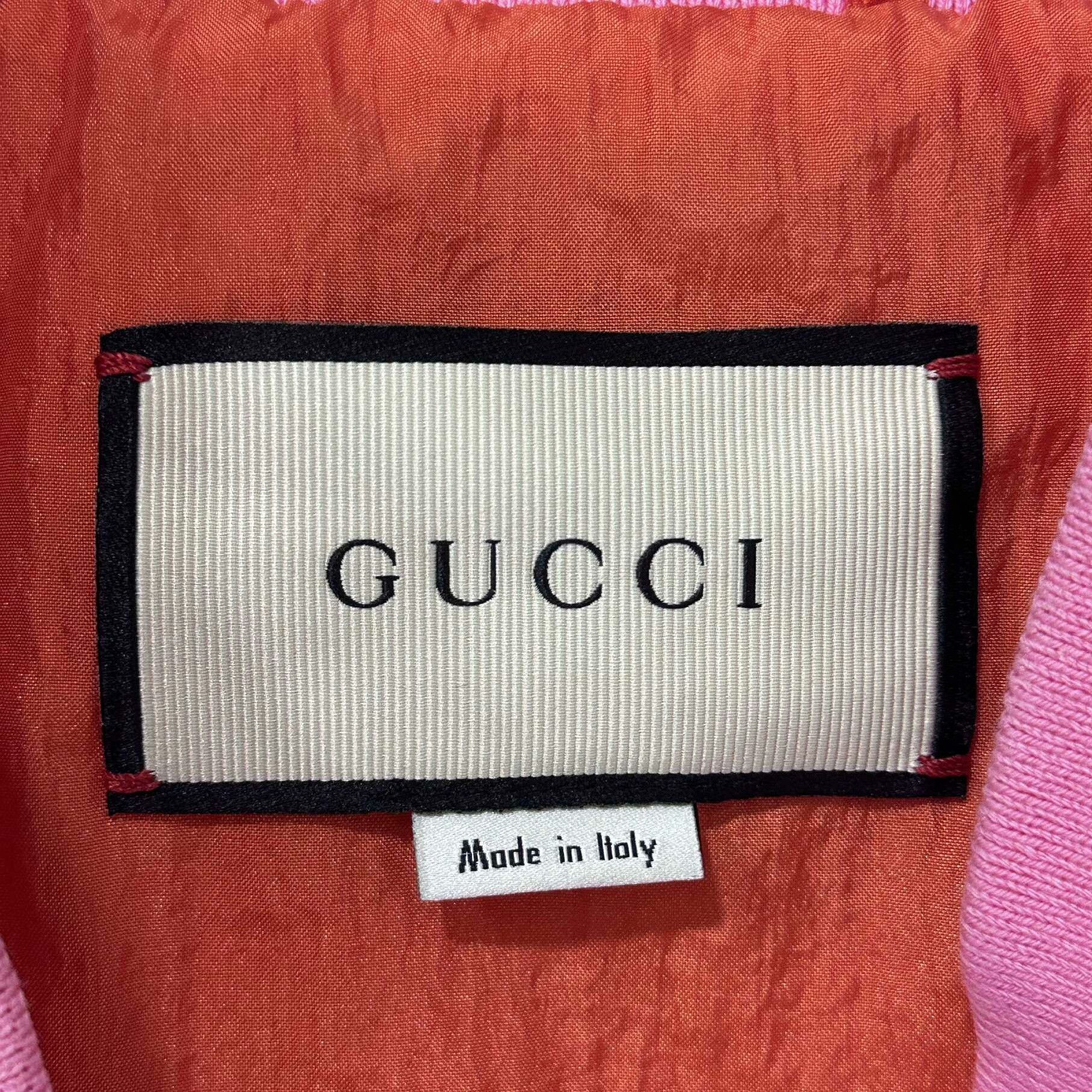 Gucci Pink Flocked Logo Cotton Coat Gucci Size S / US 4 / IT 40 - 4 Thumbnail