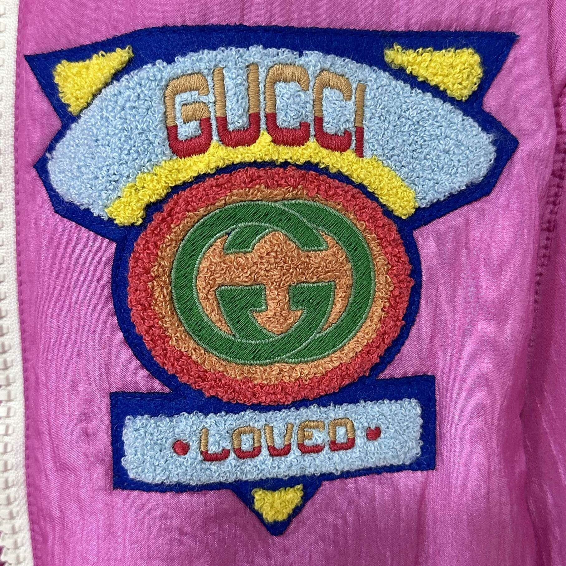 Gucci Pink Flocked Logo Cotton Coat Gucci Size S / US 4 / IT 40 - 5 Thumbnail