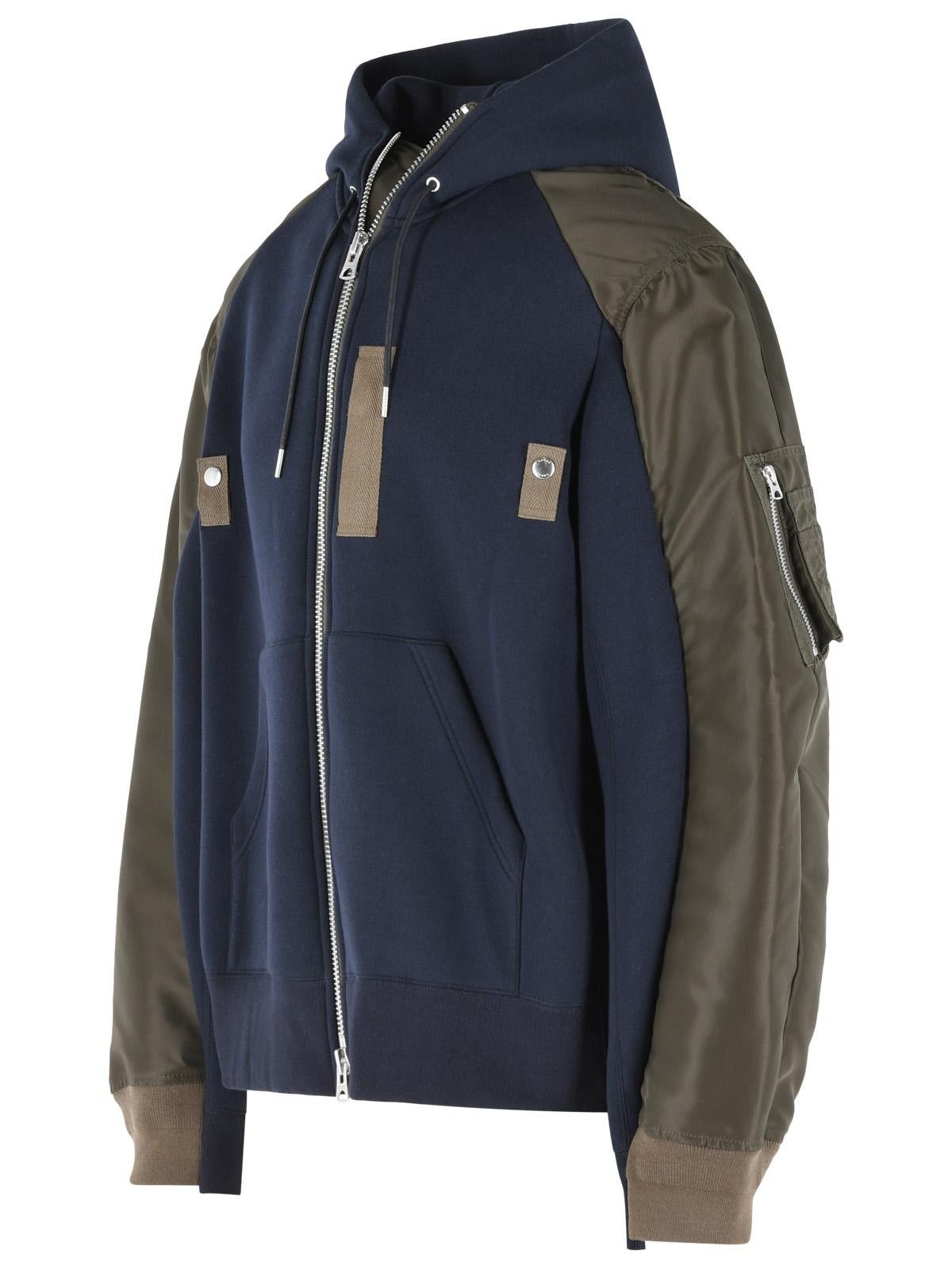 Sacai SACAI Navy Cotton And Khaki Blend Sweatshirt Size US M / EU 48-50 / 2 - 2 Thumbnail