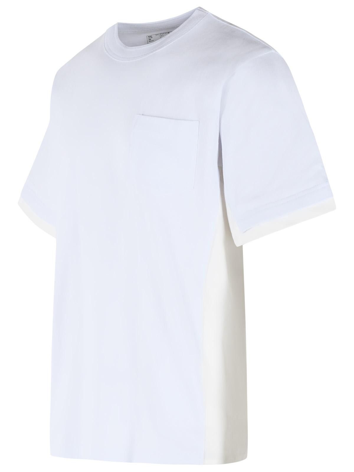 Sacai SACAI White Cotton T-Shirt Size US M / EU 48-50 / 2 - 2 Thumbnail